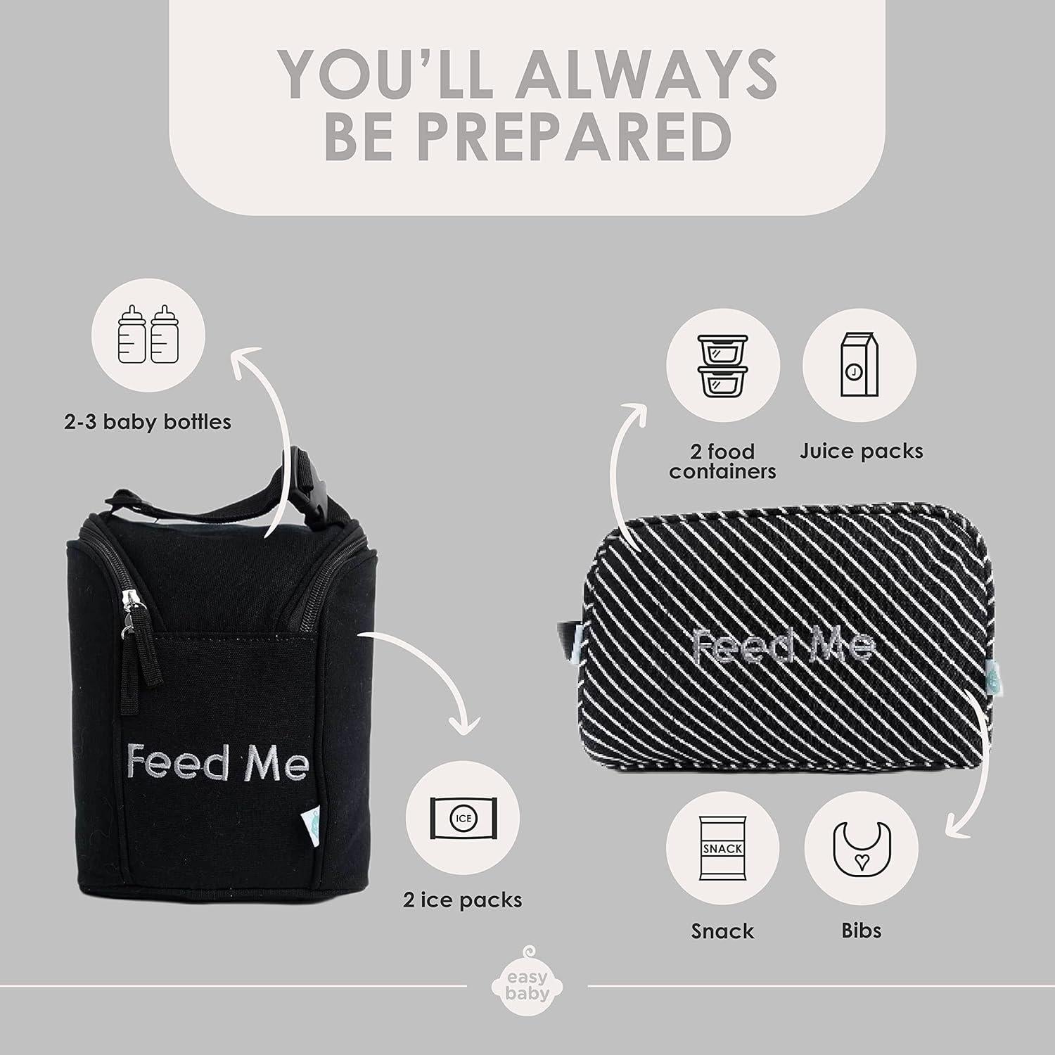 Organizador de Pañales Easy Baby - 4 Bolsas Negras Portátiles