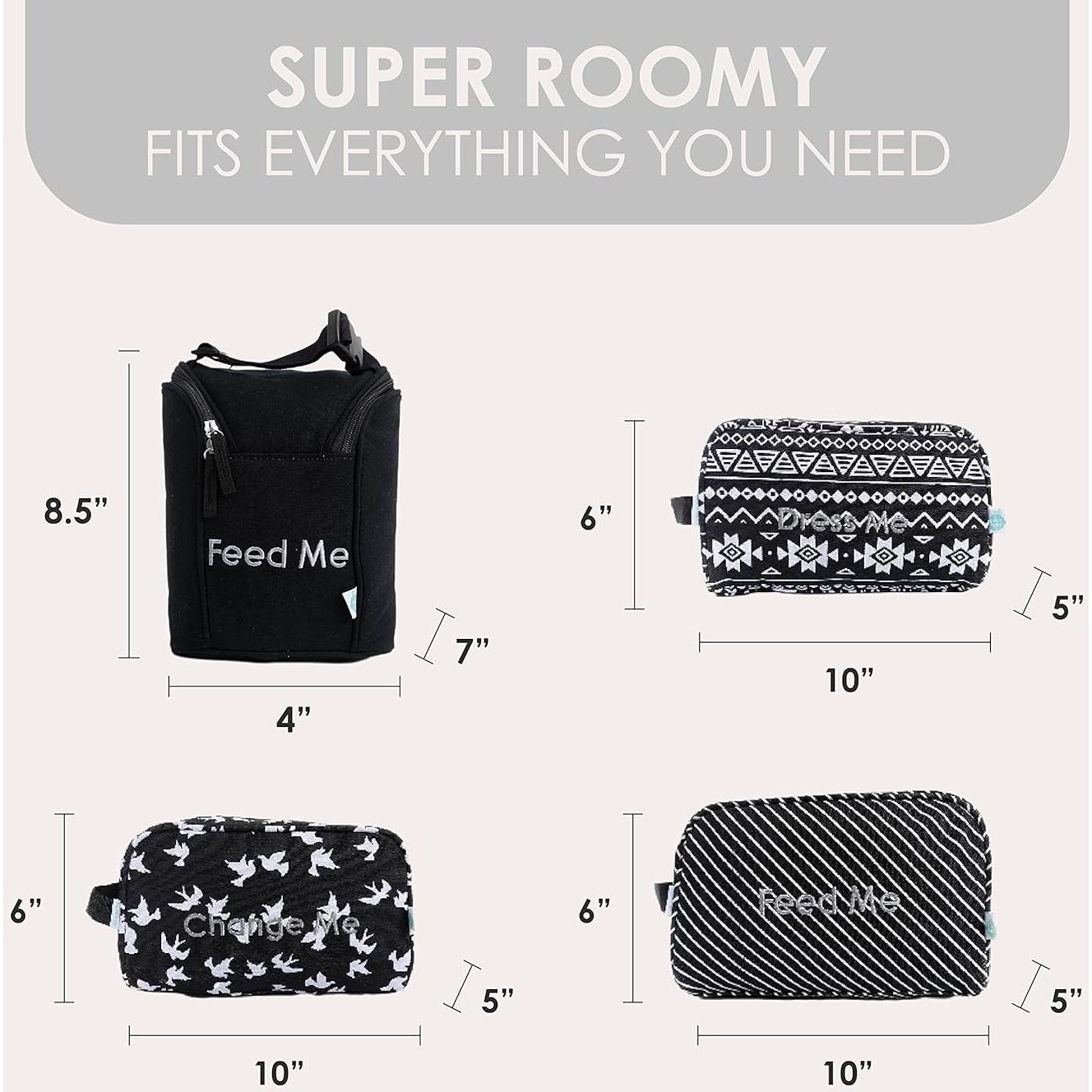 Organizador de Pañales Easy Baby - 4 Bolsas Negras Portátiles