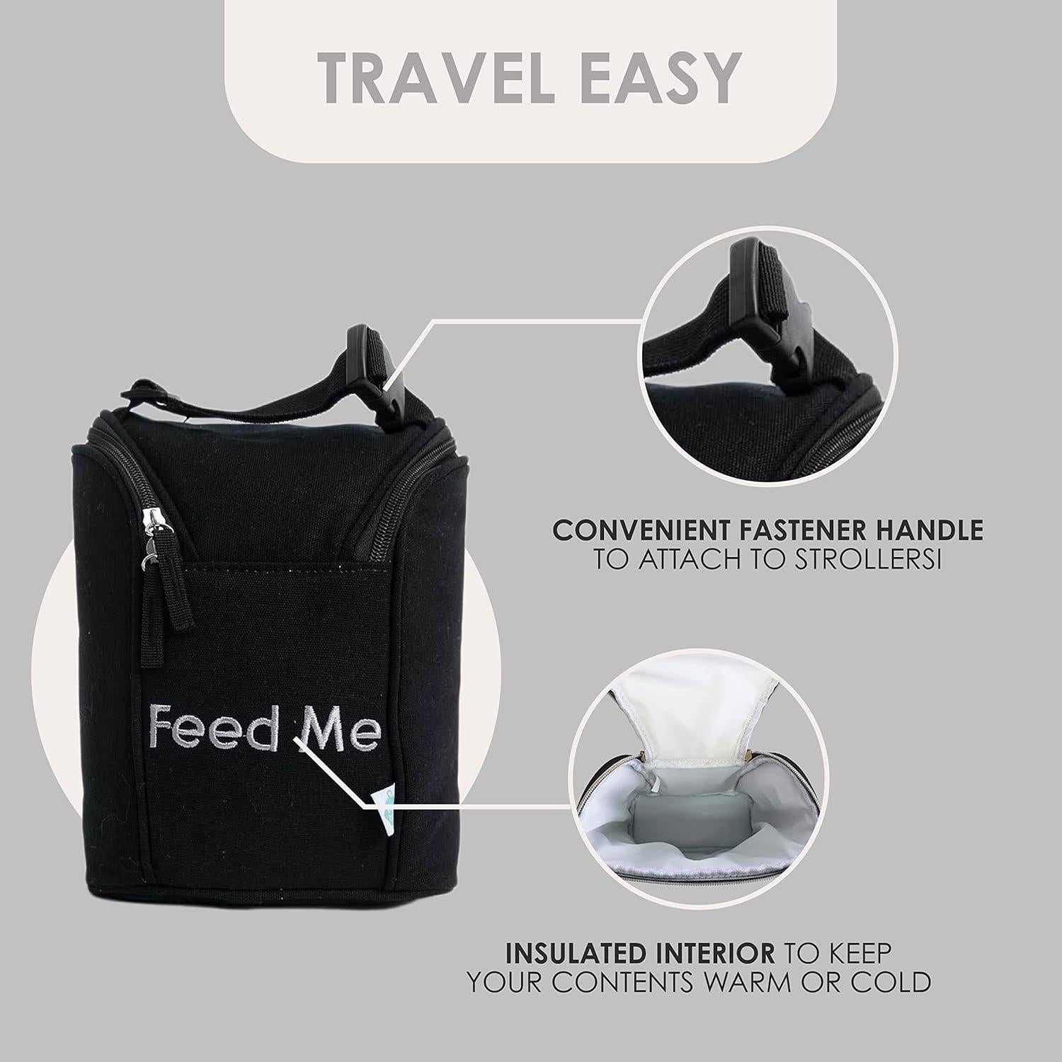 Organizador de Pañales Easy Baby - 4 Bolsas Negras Portátiles