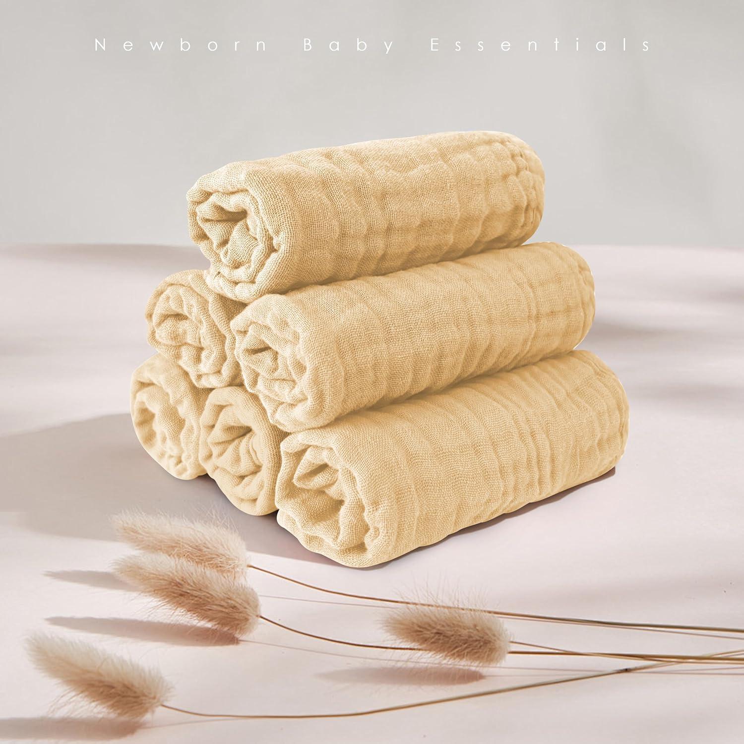 Paquete de 12 Paños de Baño MOON PARK 30x30 cm Algodón Marrón