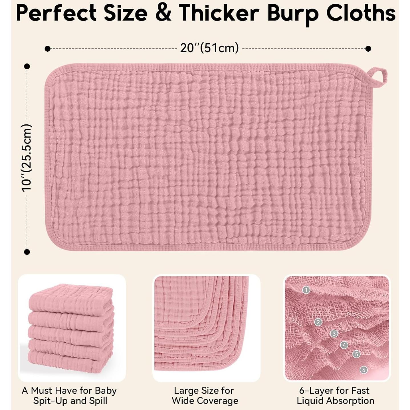 Paños de Eructo de Muselina Unnivoll 100% Algodón 12 Piezas