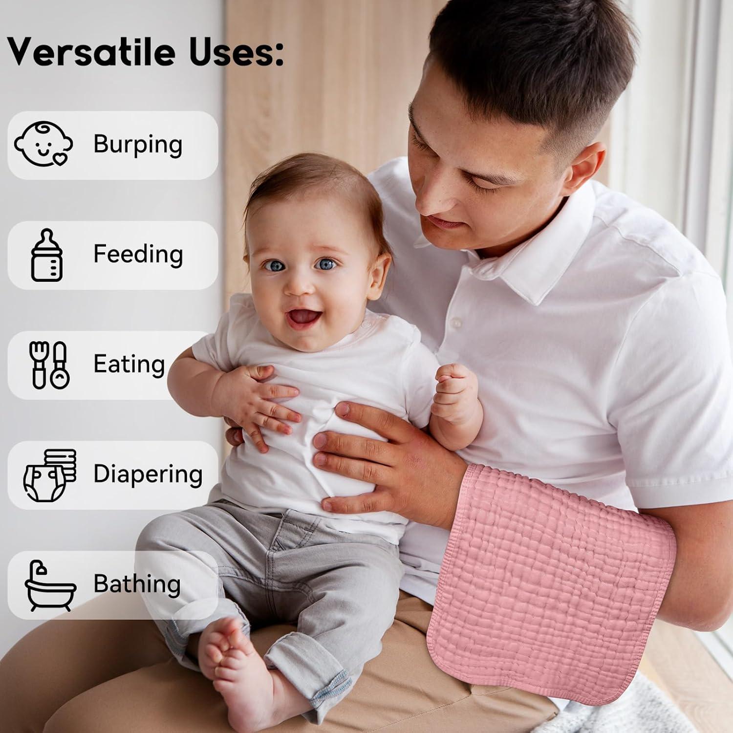 Paños de Eructo de Muselina Unnivoll 100% Algodón 12 Piezas