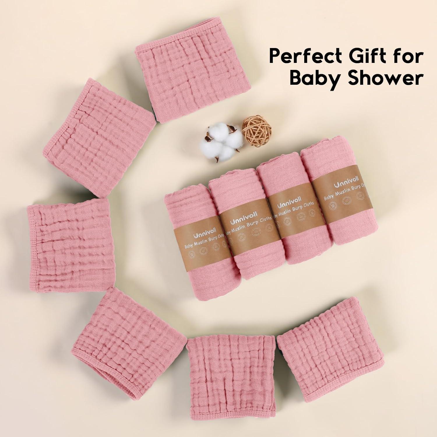 Paños de Eructo de Muselina Unnivoll 100% Algodón 12 Piezas