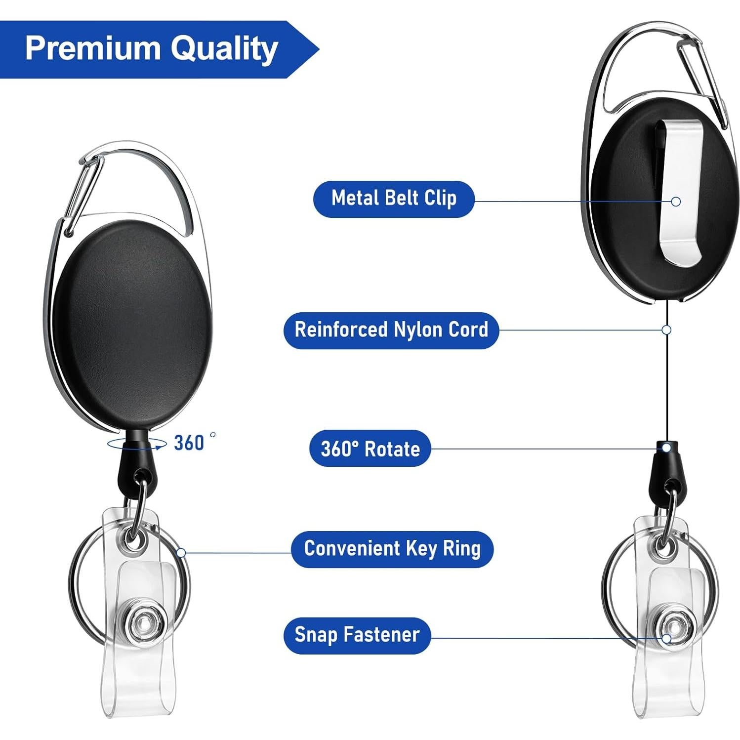 Paquete de 30 Sujetadores Retráctiles Orcielo 10x7 cm