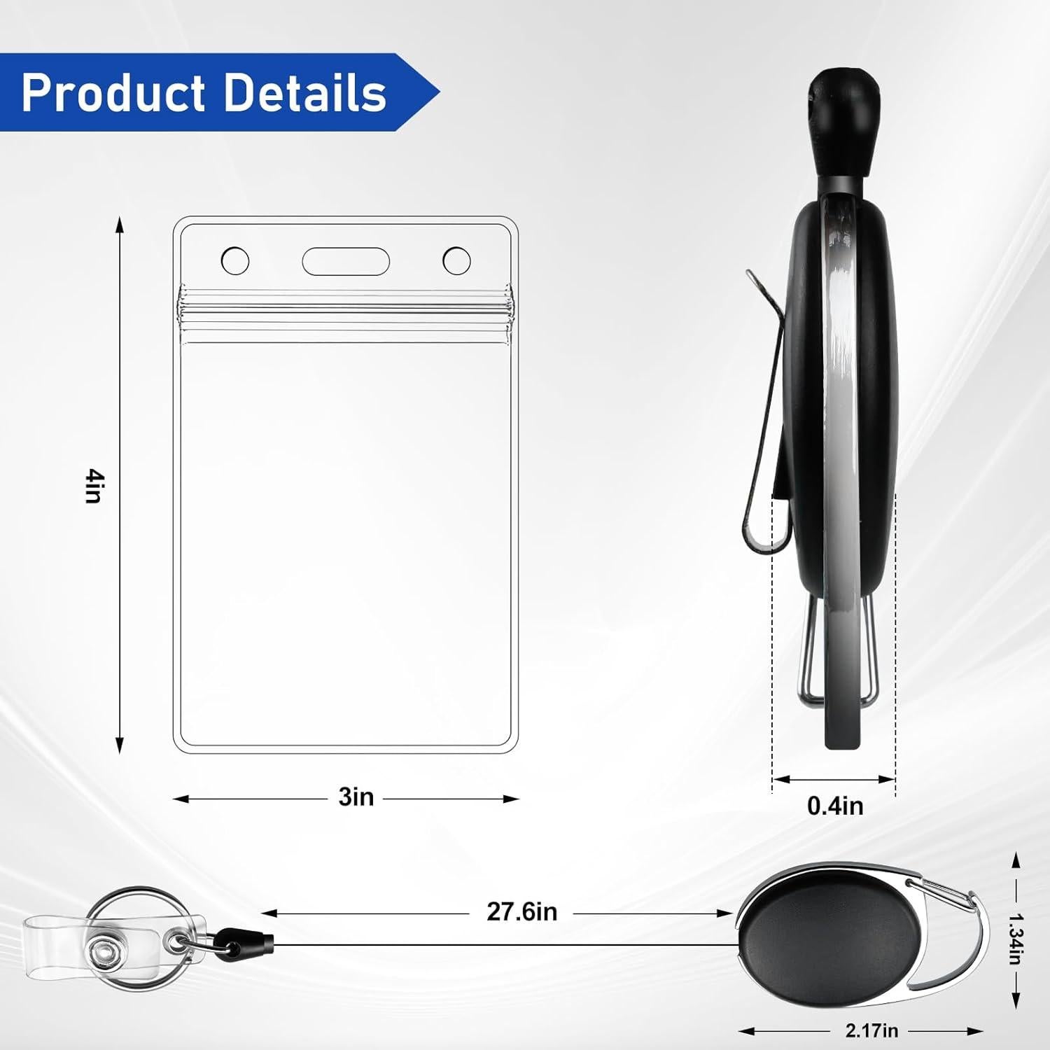 Paquete de 30 Sujetadores Retráctiles Orcielo 10x7 cm