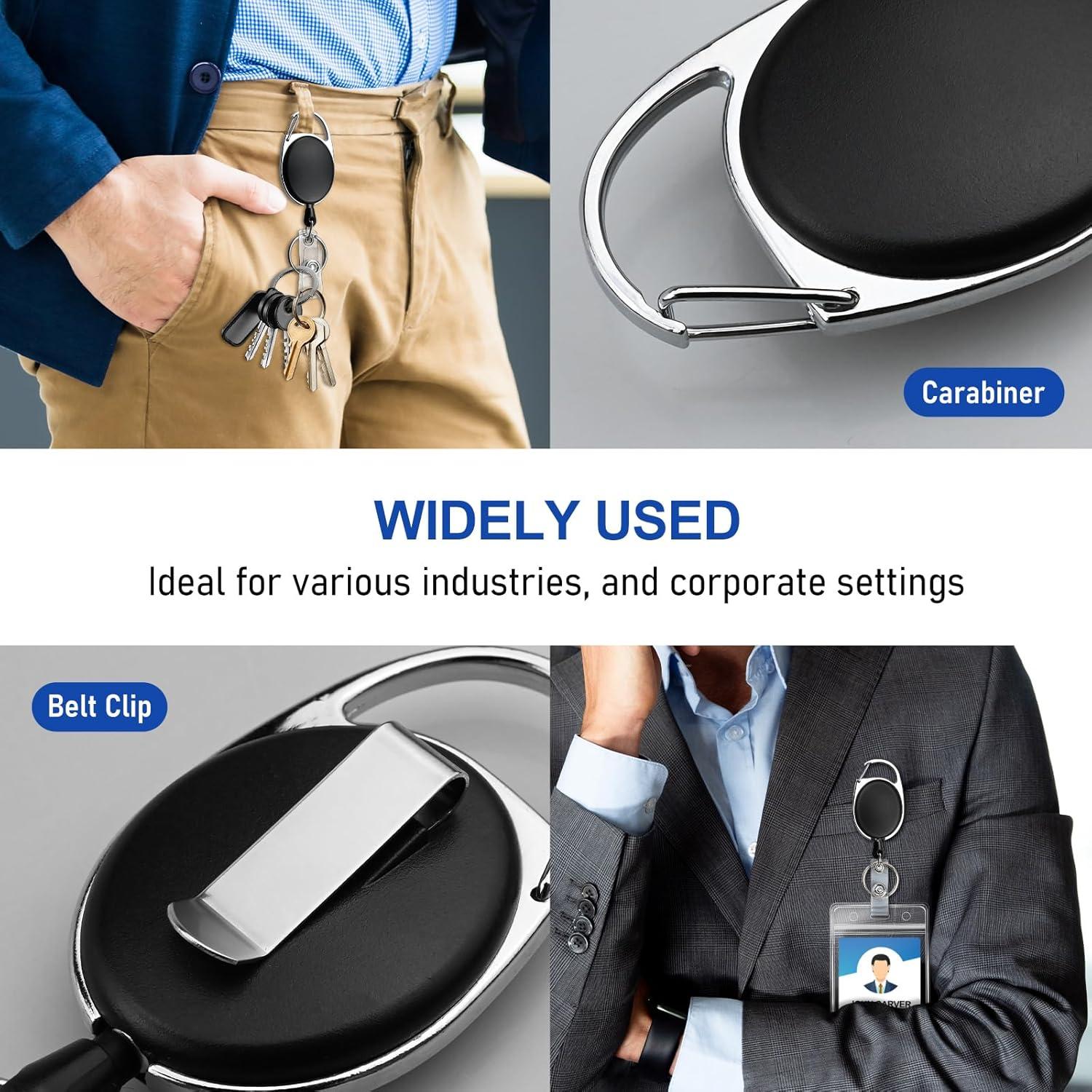 Paquete de 30 Sujetadores Retráctiles Orcielo 10x7 cm