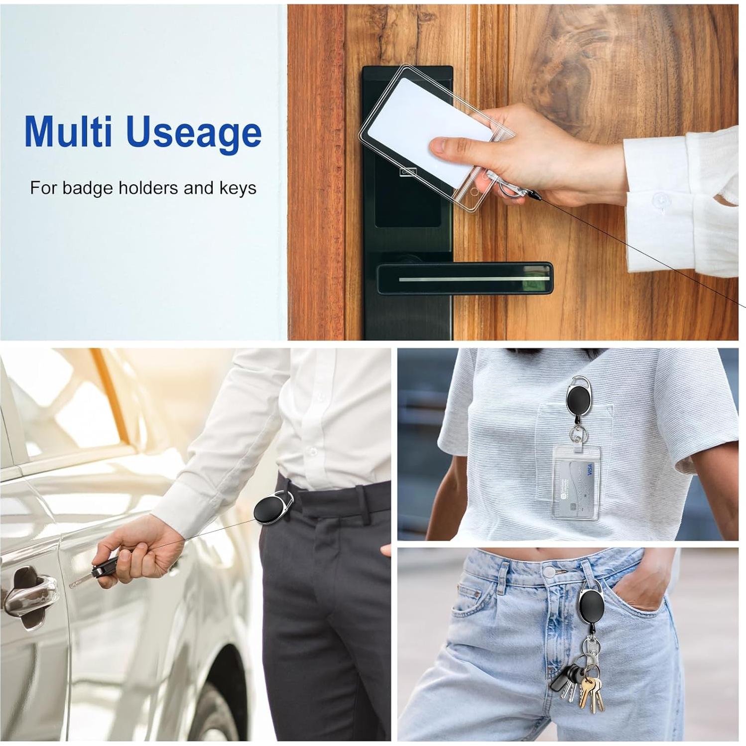 Paquete de 30 Sujetadores Retráctiles Orcielo 10x7 cm