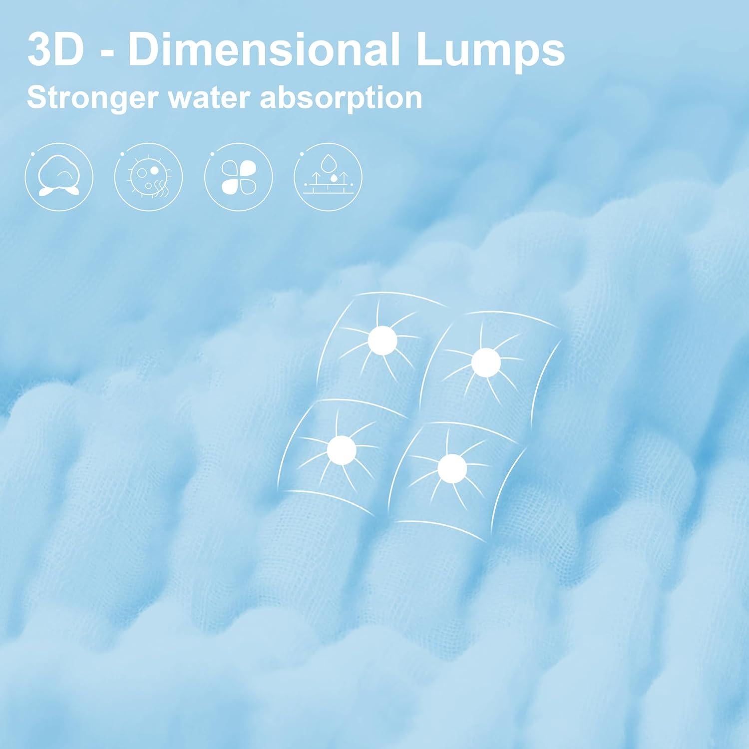 Paquete de 12 Paños de Muselina DOLPHIN DULCE 25.4cm Acuamarina