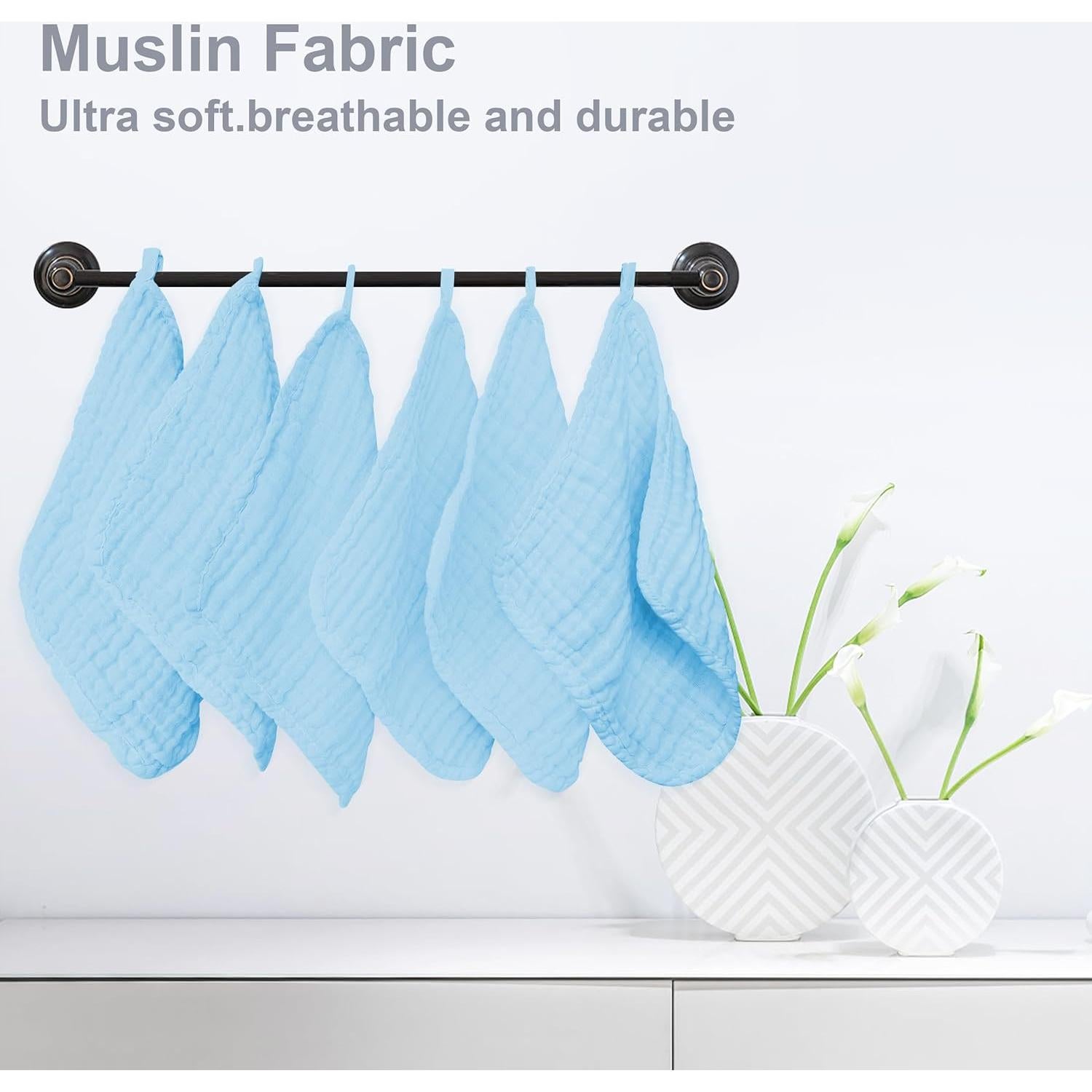 Paquete de 12 Paños de Muselina DOLPHIN DULCE 25.4cm Acuamarina