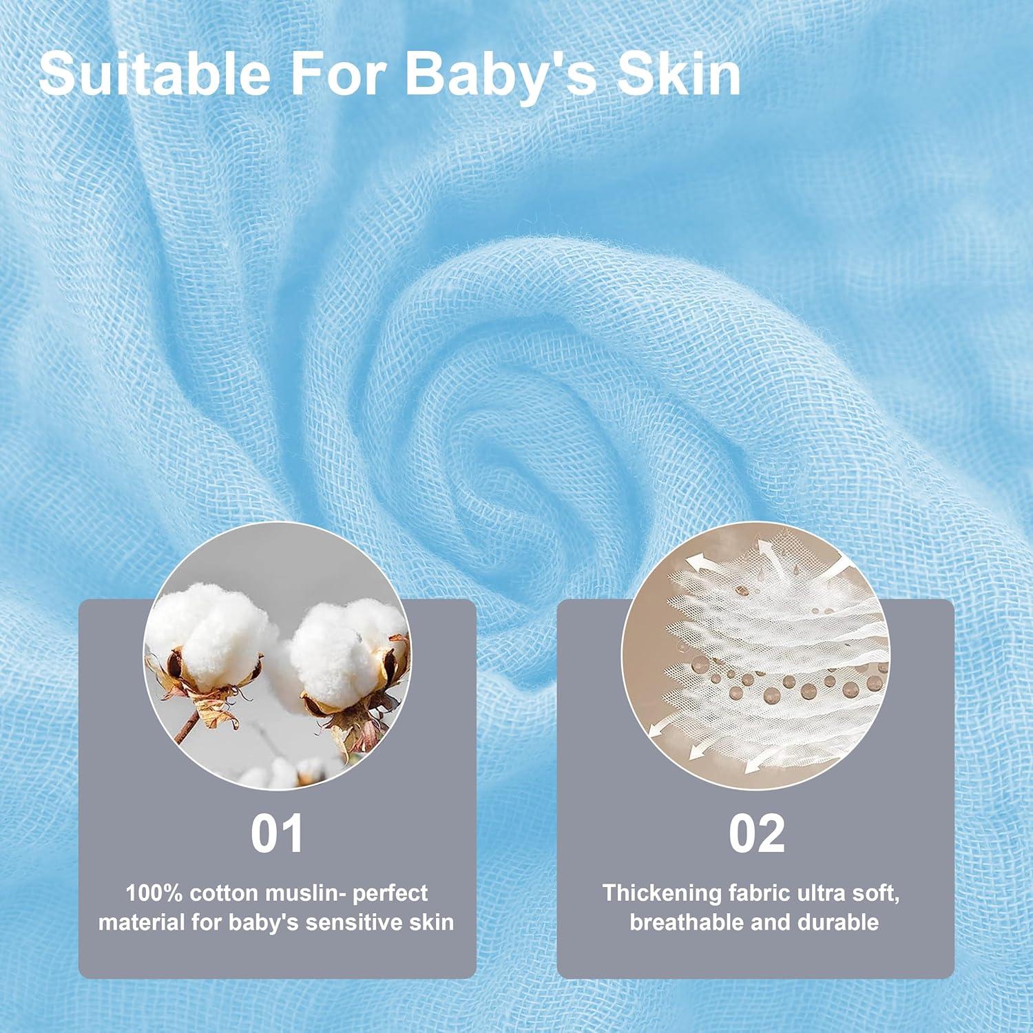 Paquete de 12 Paños de Muselina DOLPHIN DULCE 25.4cm Acuamarina