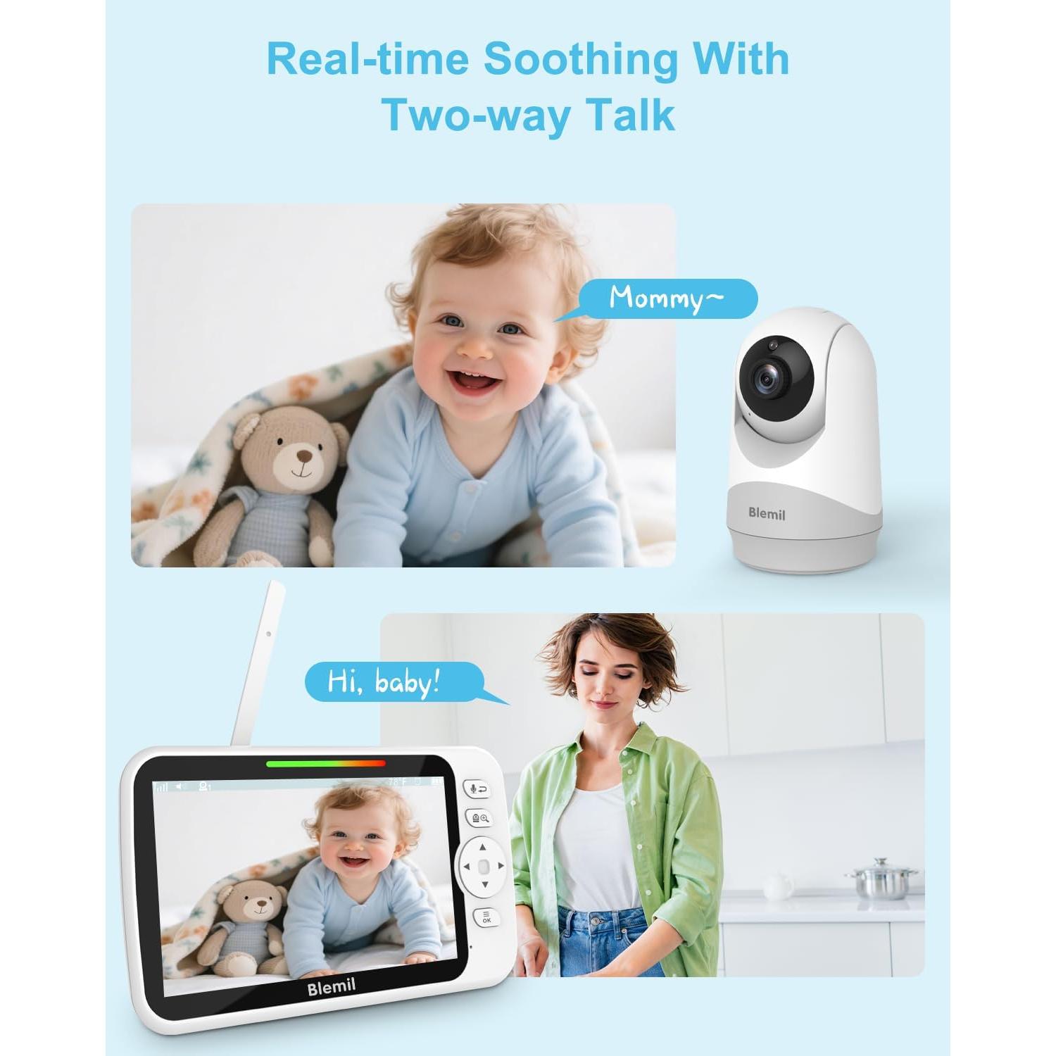 Monitor de Bebé Blemil BL9052Plus 6" Pantalla Grande