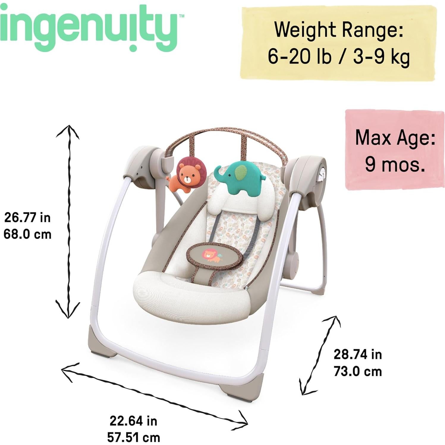 Columpio portátil Ingenuity Soothe 'n Delight Reino Acogedor