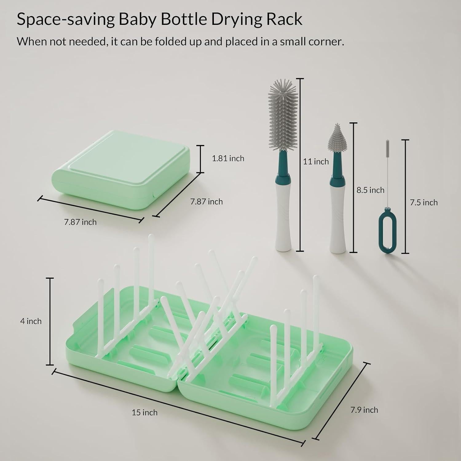 Juego de Cepillos para Biberones WHNL con Soporte Plegable
