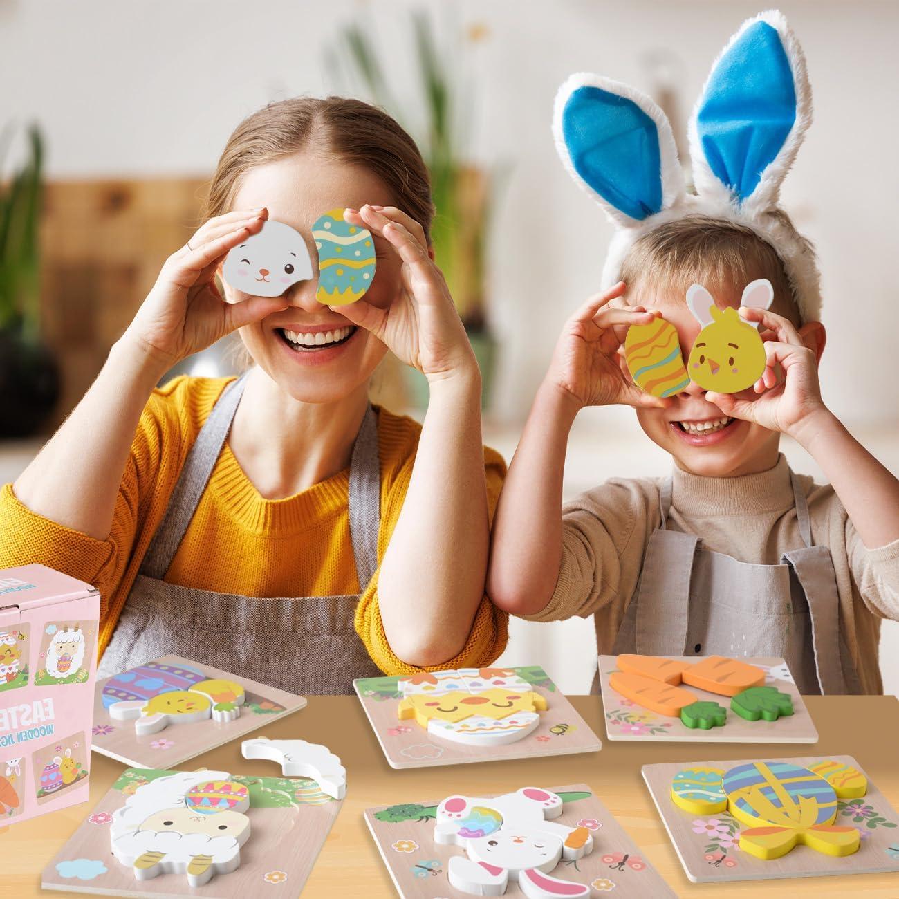 Paquete de 6 Rompecabezas de Madera YIYEE para Niños 3+