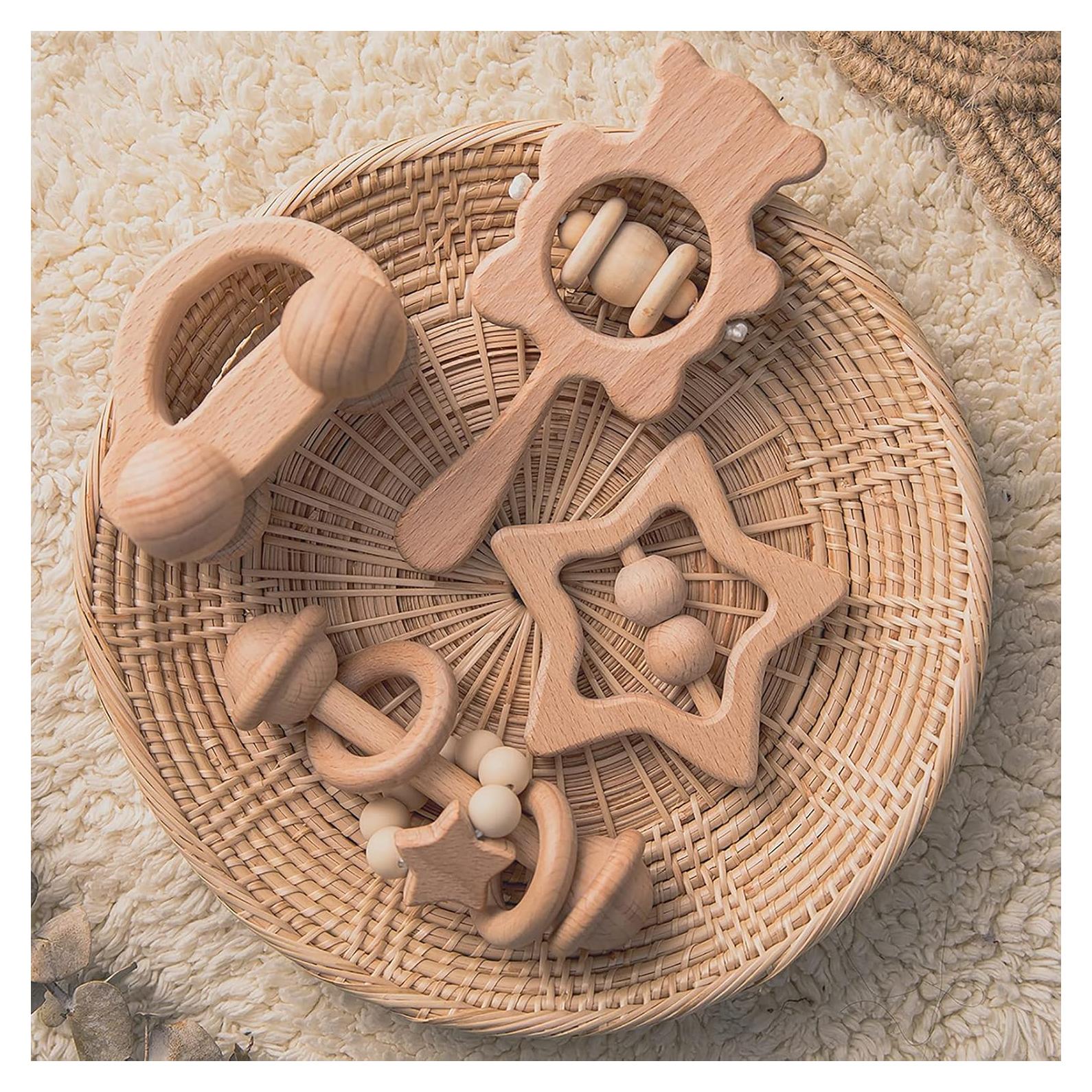 Set de Juguetes de Madera Hi Baby Monment 4 Piezas para Bebés 36+ Meses