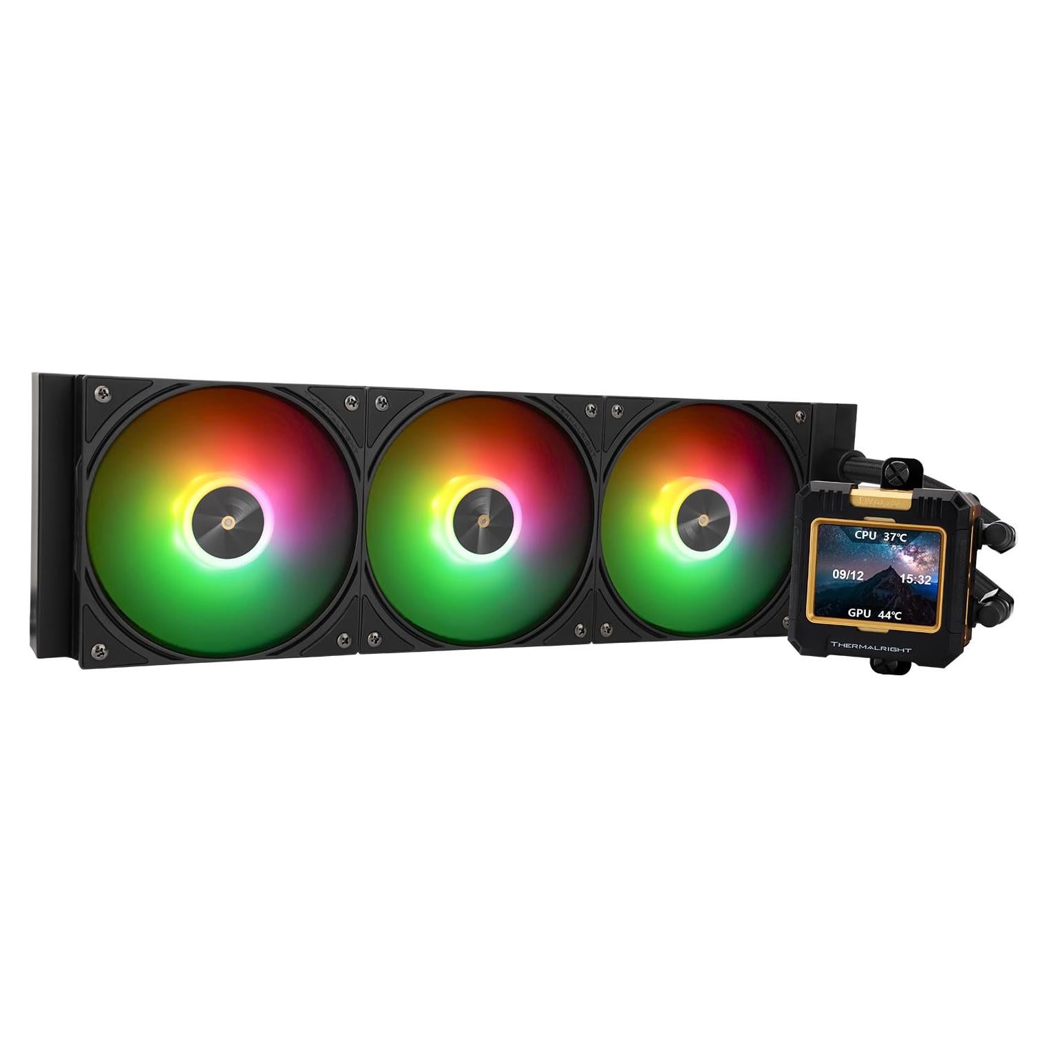 Enfriador AIO Thermalright FW360 Negro ARGB 360mm con Pantalla LCD