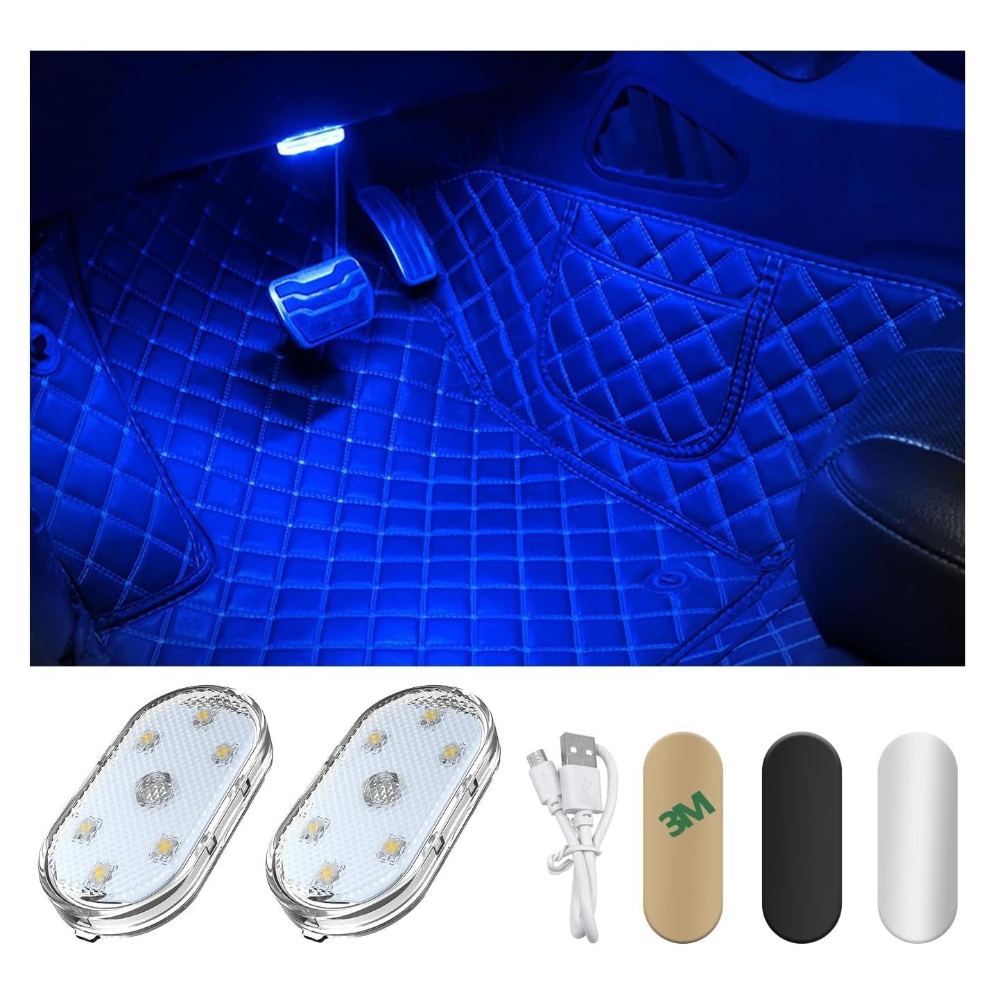 2 PCS Luces LED Inalámbricas para Auto povtii Azul