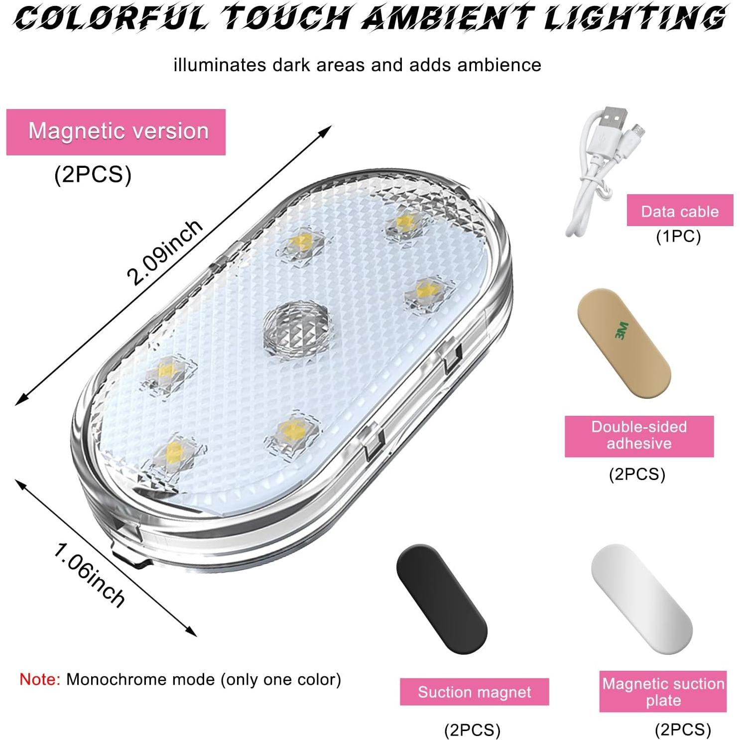 2 PCS Luces LED Inalámbricas para Auto povtii Azul