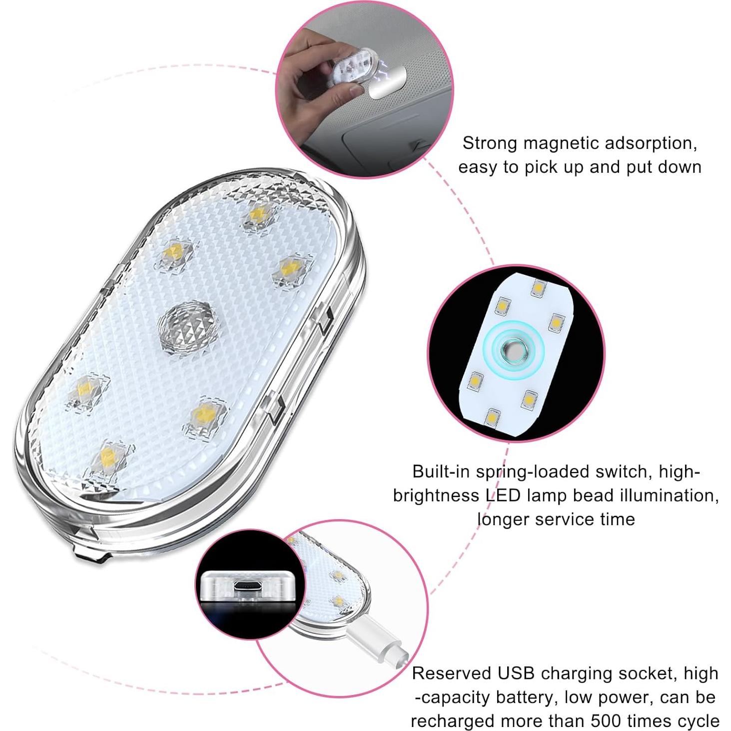 2 PCS Luces LED Inalámbricas para Auto povtii Azul