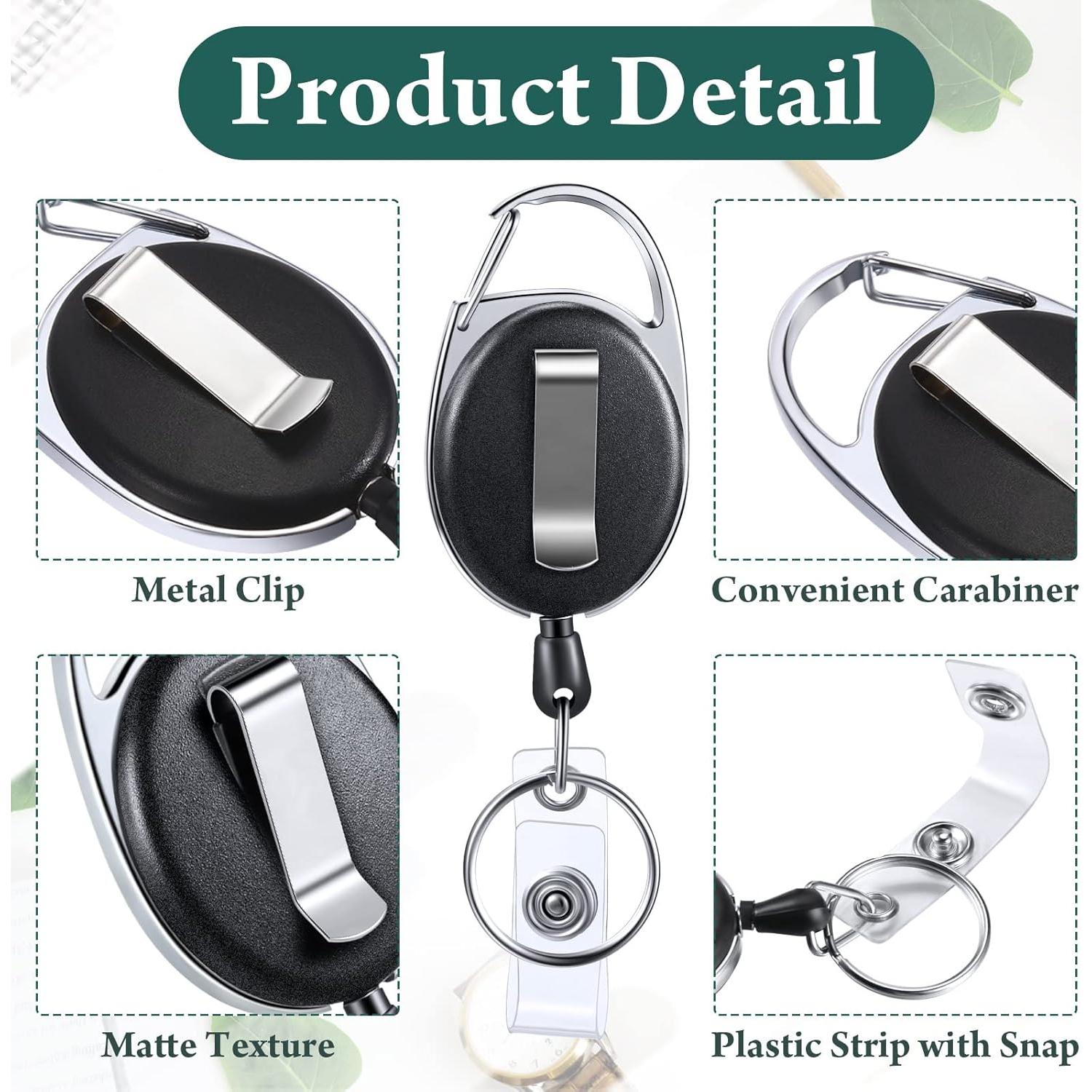 Soporte de identificación retráctil Honoson 50 Pcs Negro