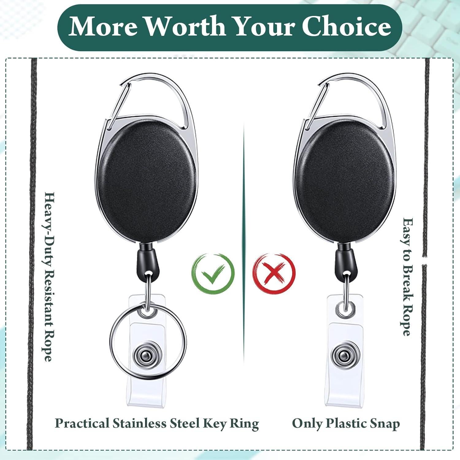 Soporte de identificación retráctil Honoson 50 Pcs Negro