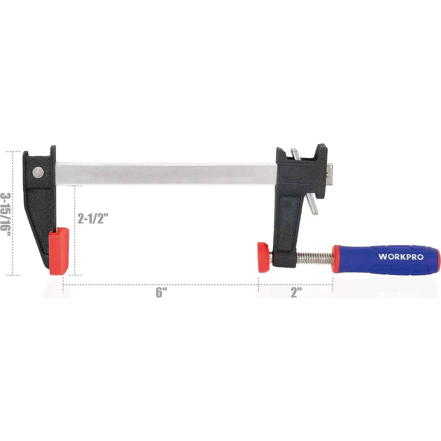 WORKPRO Juego de Abrazaderas de Acero 6" 2-pack 600 lbs