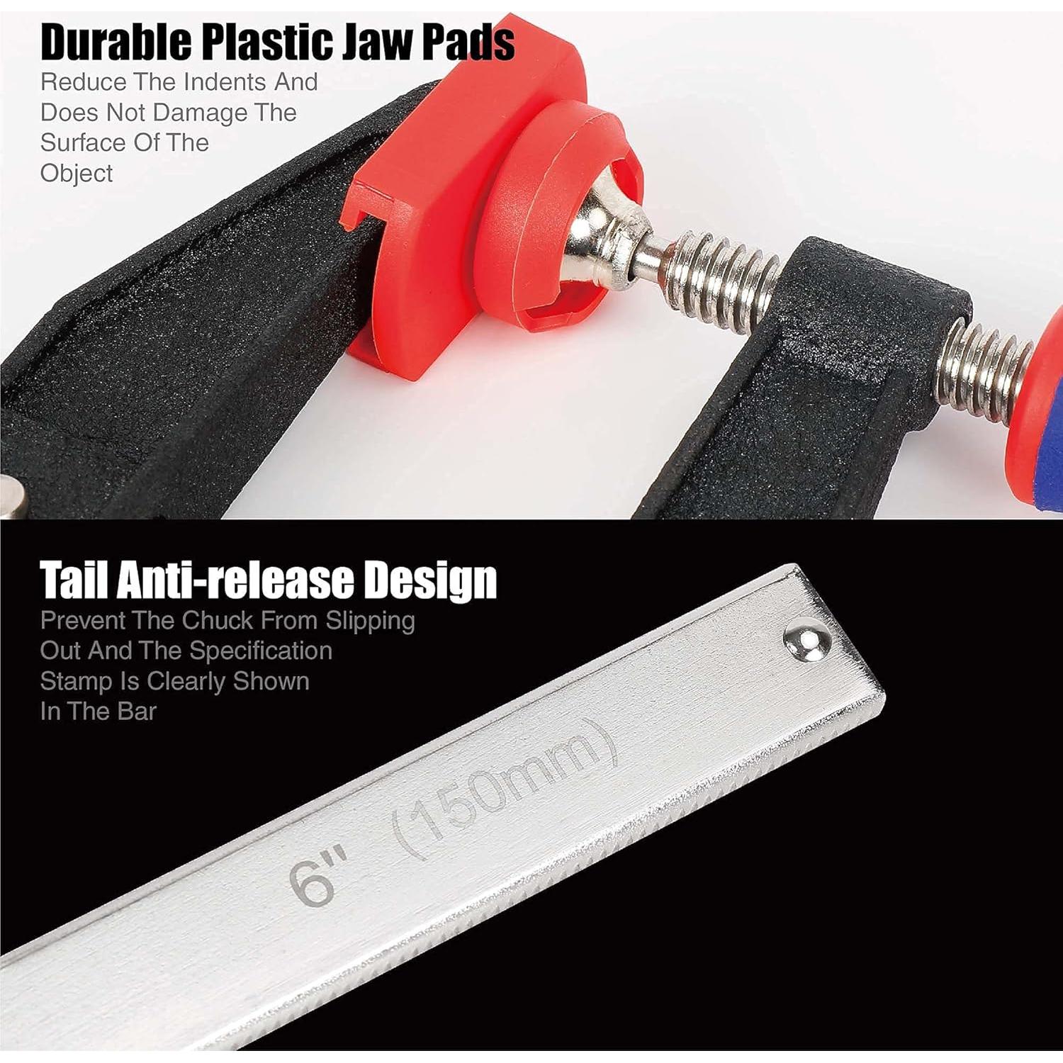 WORKPRO Juego de Abrazaderas de Acero 6" 2-pack 600 lbs