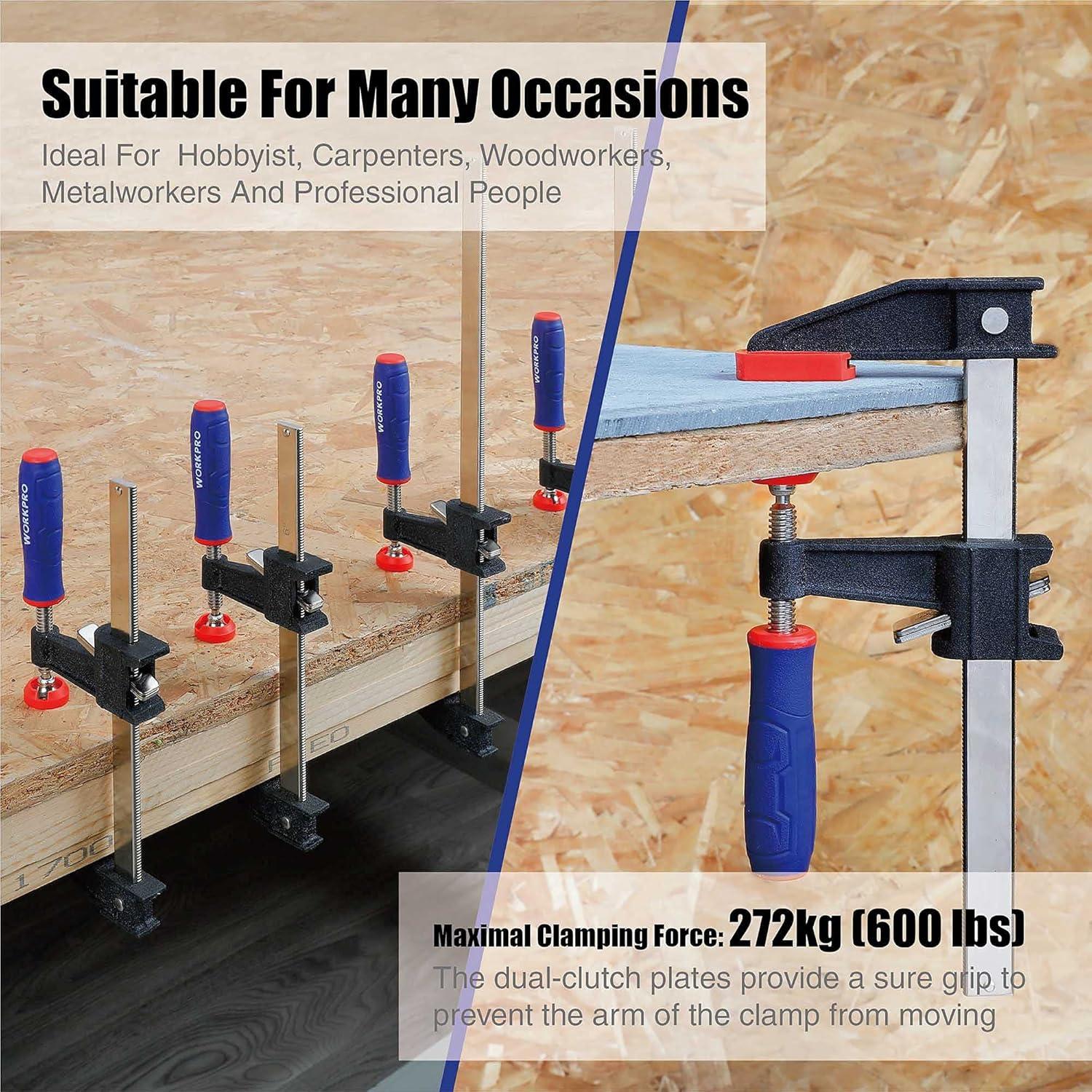 WORKPRO Juego de Abrazaderas de Acero 6" 2-pack 600 lbs