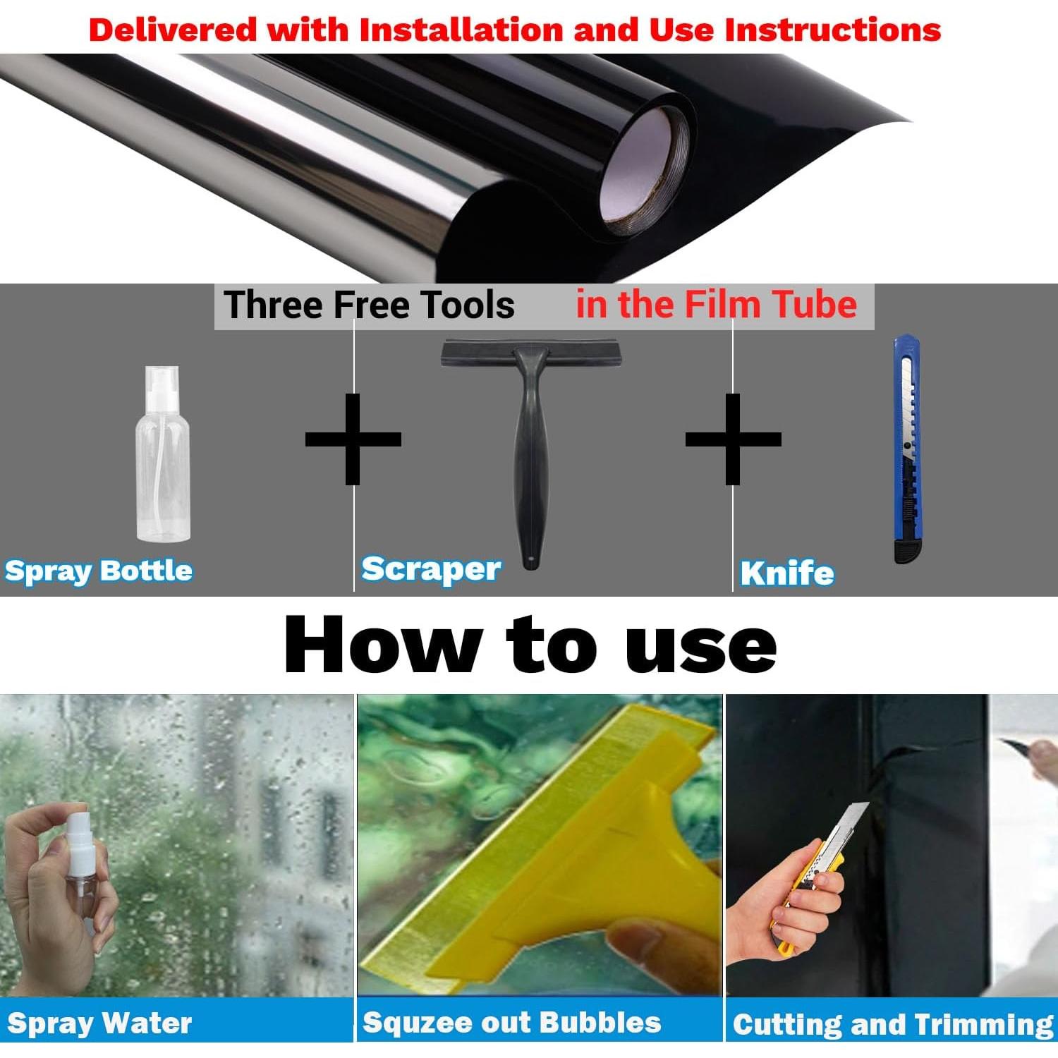 Película de Ventana Unidireccional Sunroda 44.5x200cm Negro