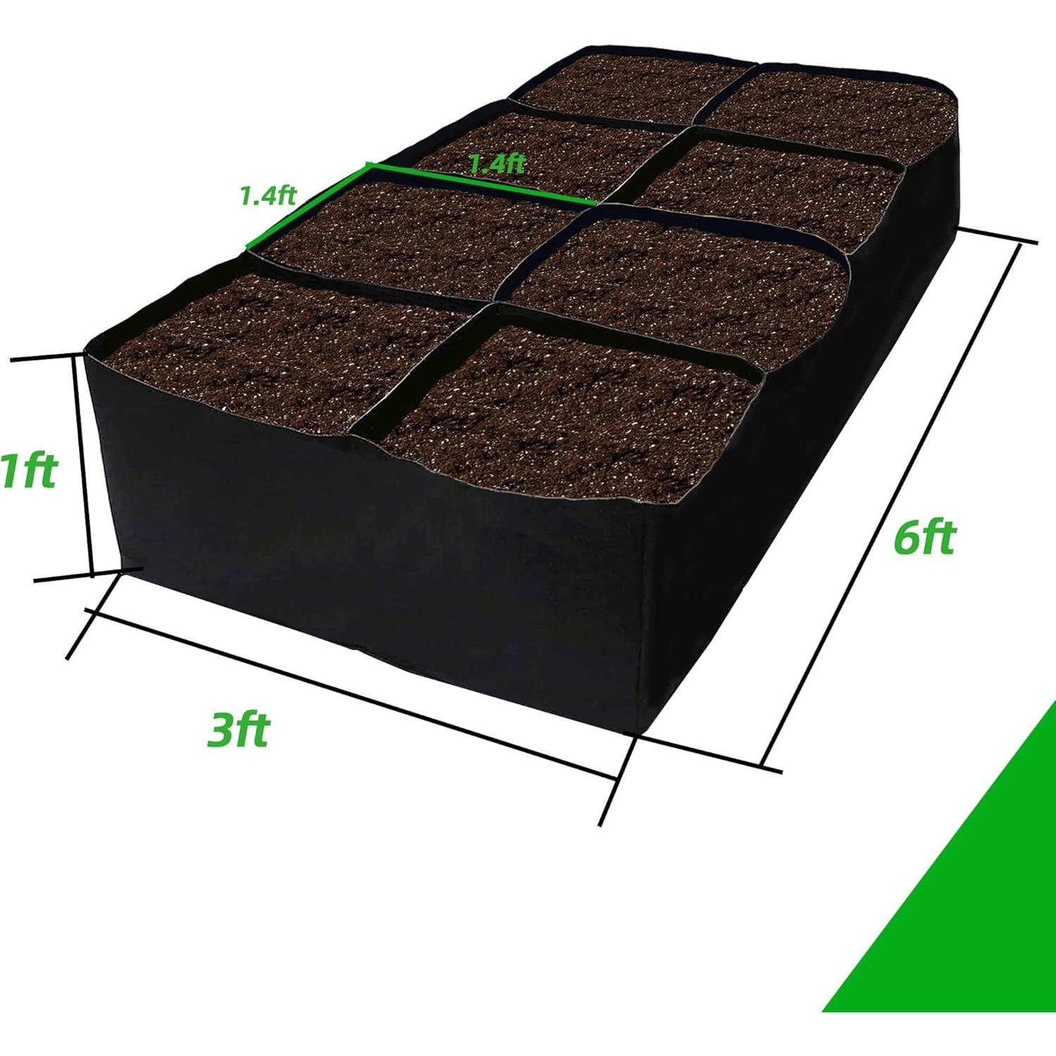 Bolsa de Jardín Elevada CJGQ 128 Galones 8 Rejillas 3x6 ft