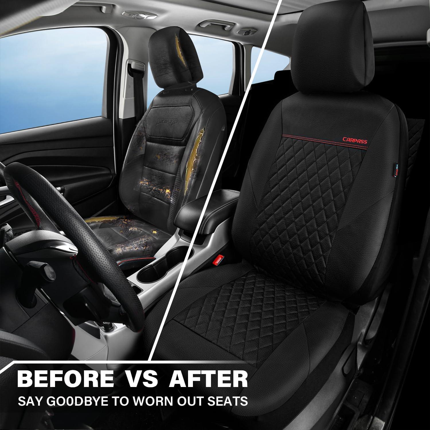 Funda de Asiento de Cuero CAR PASS ZT618PU-BK1L2 Negra Universal