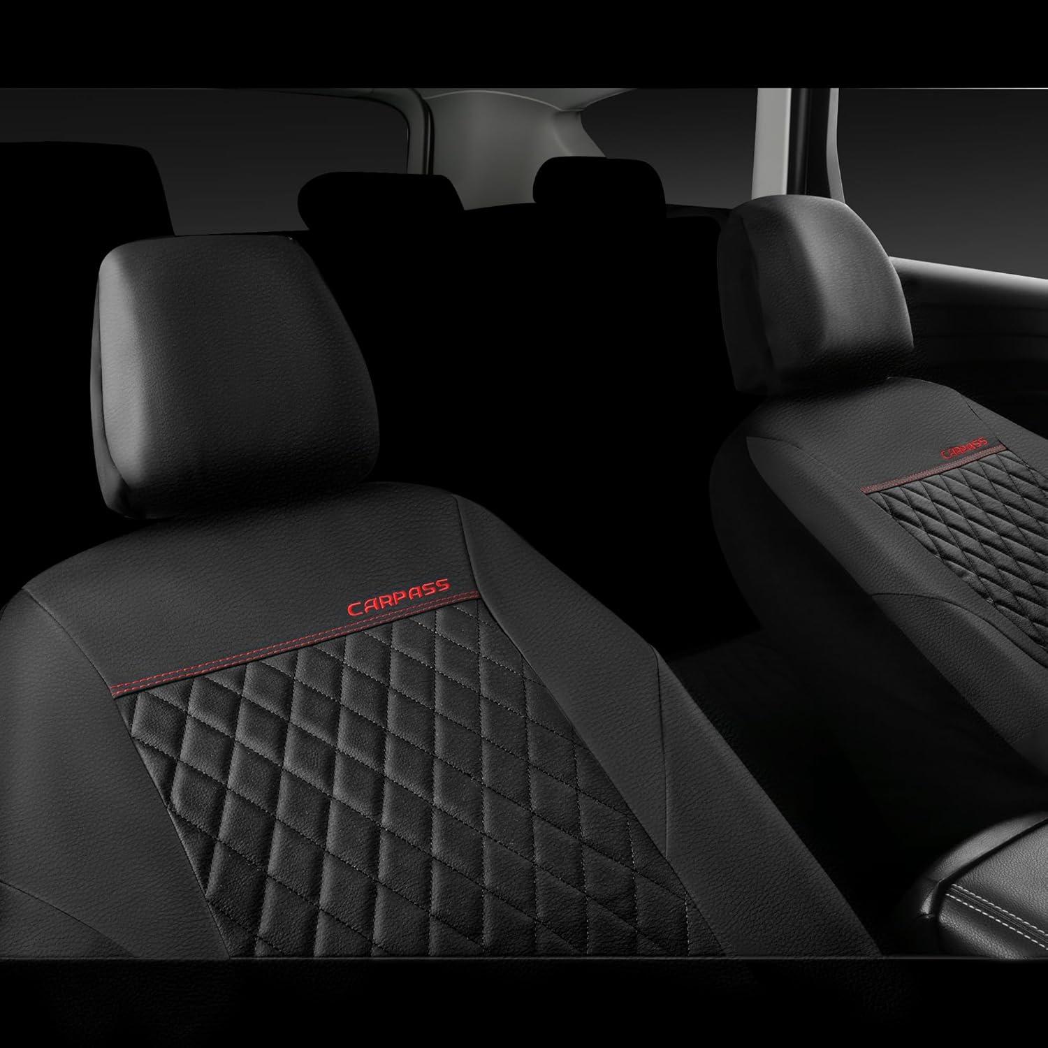 Funda de Asiento de Cuero CAR PASS ZT618PU-BK1L2 Negra Universal