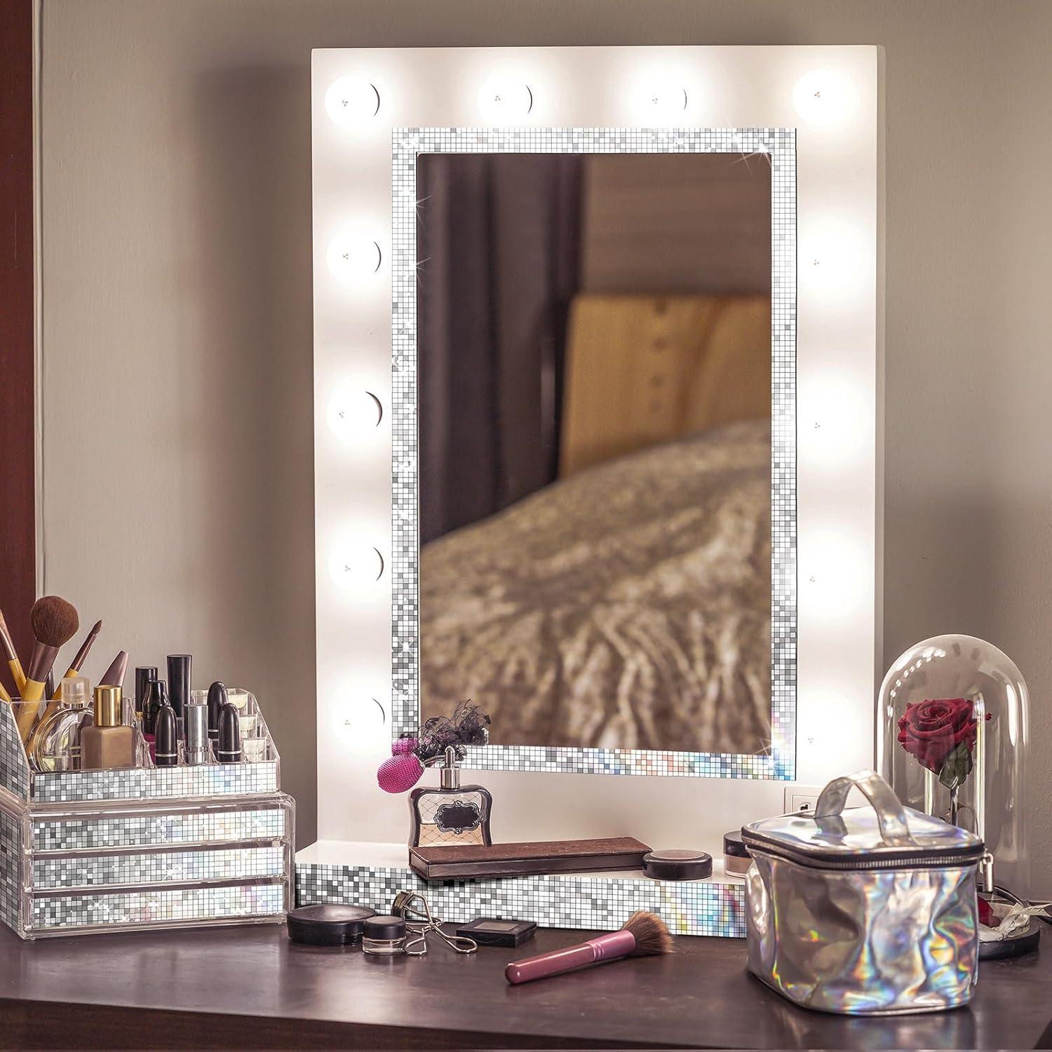 Pegatinas de Azulejos de Mosaico NiArt 1700pcs Plata 3x3mm