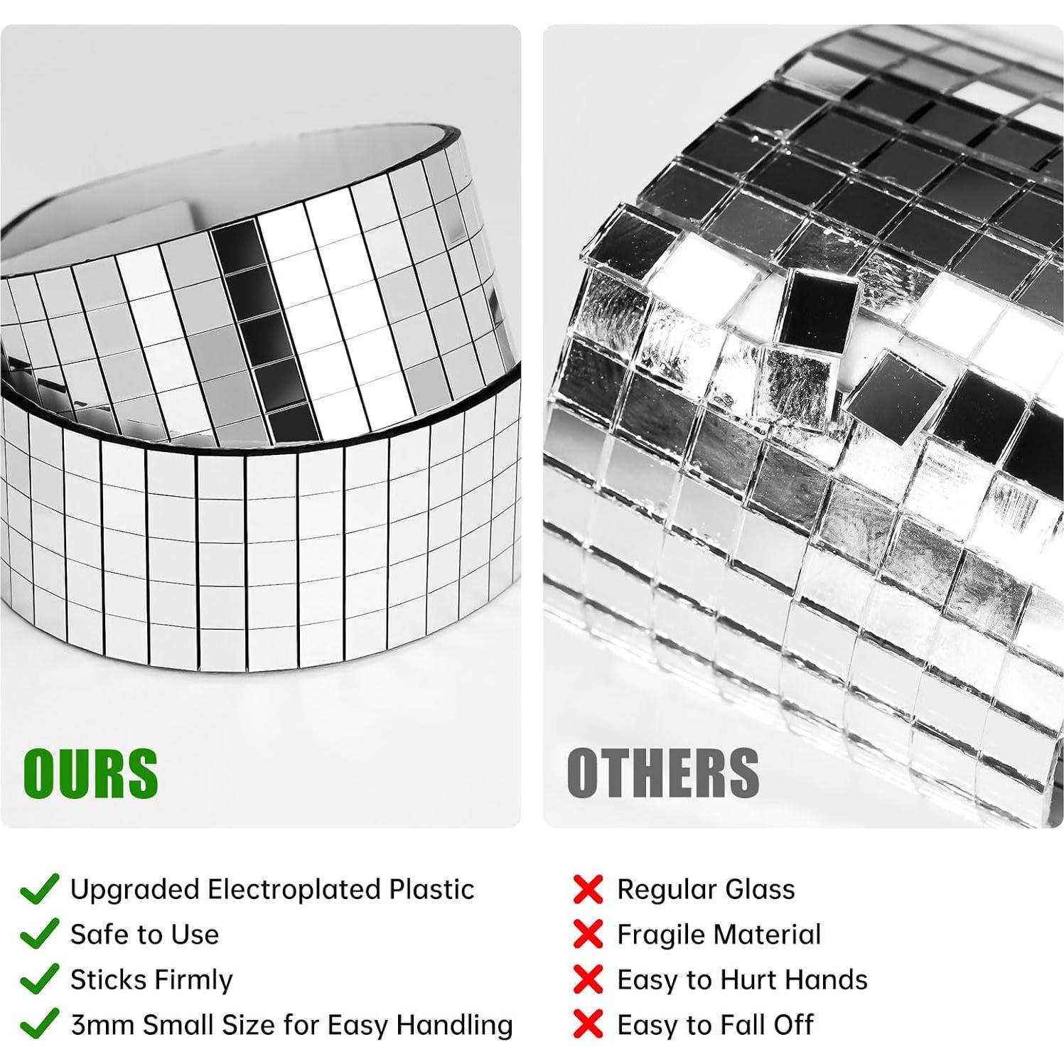 Pegatinas de Azulejos de Mosaico NiArt 1700pcs Plata 3x3mm