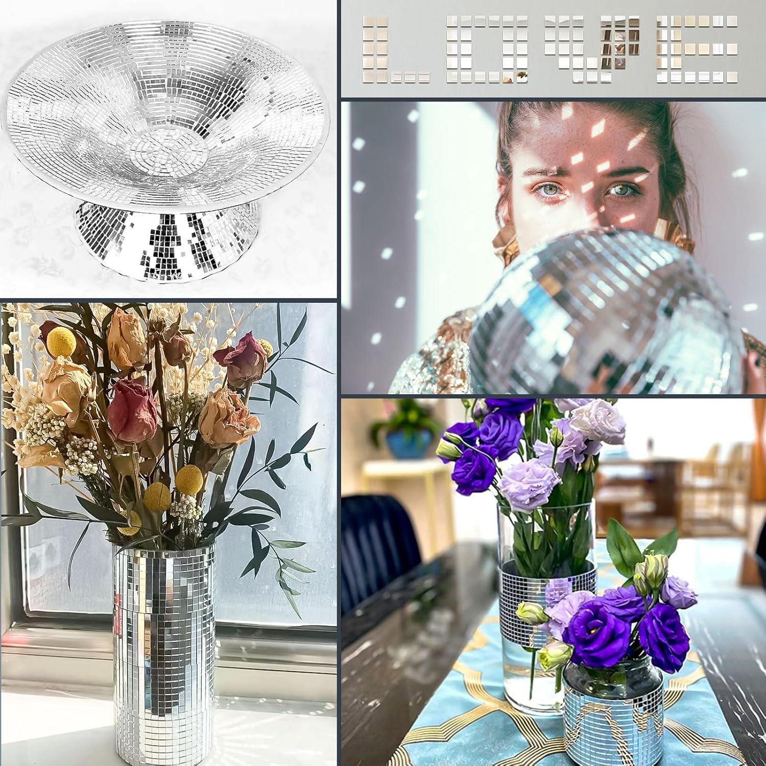 Pegatinas de Azulejos de Mosaico NiArt 1700pcs Plata 3x3mm