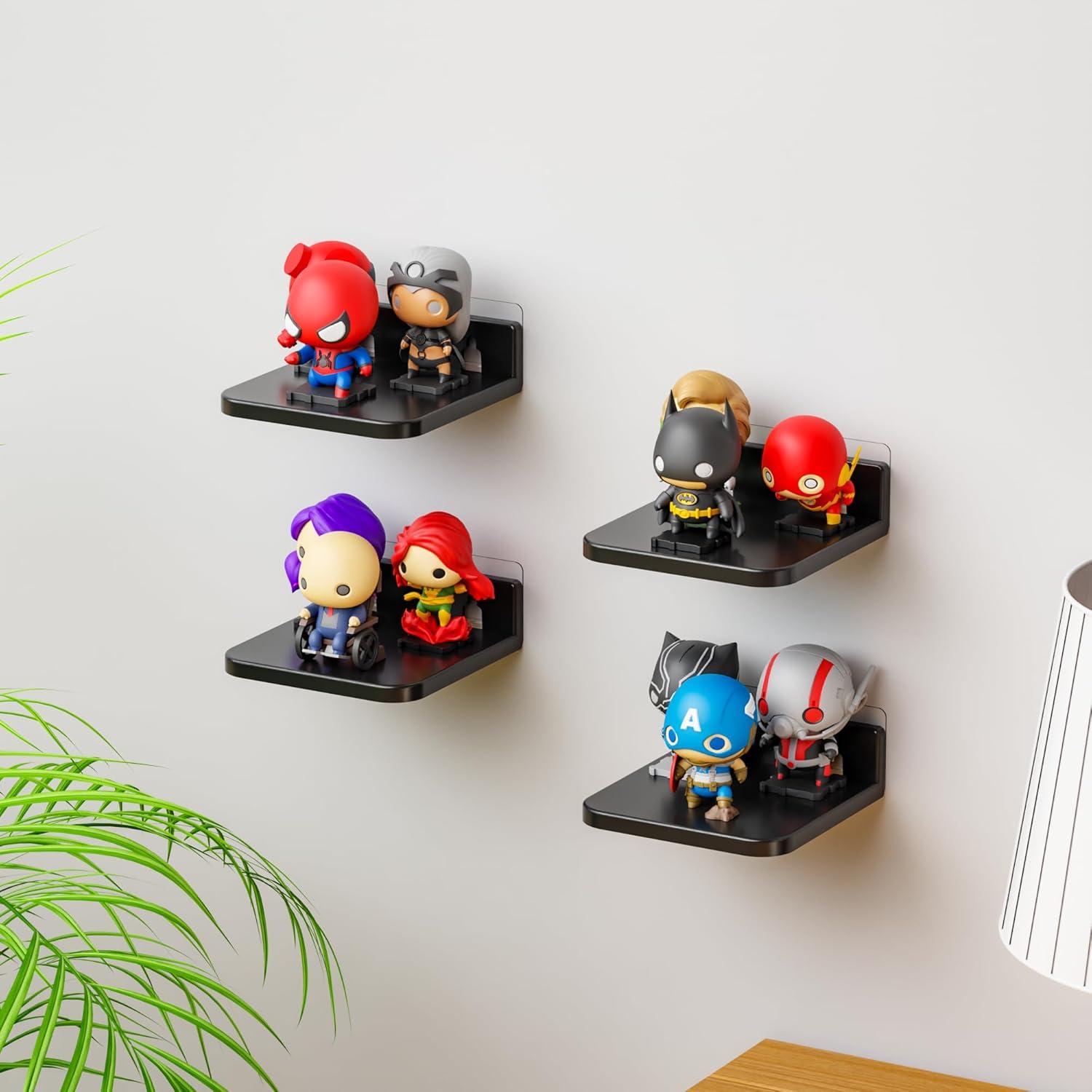 Estantes Flotantes Adhesivos Yieach 4 Piezas 12.7cm Negro