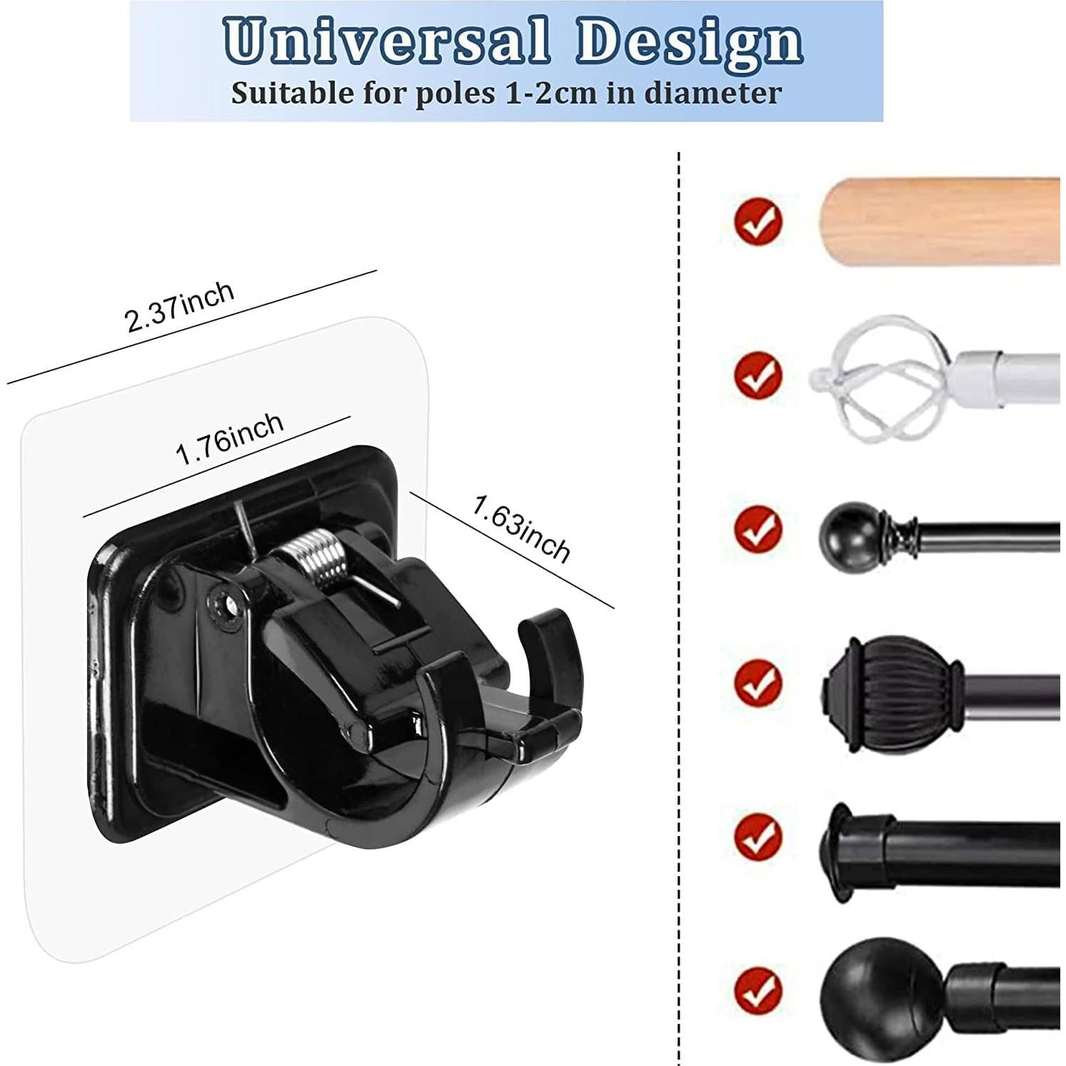 Soportes Adhesivos para Varillas de Cortina Lightarea 8 Pcs