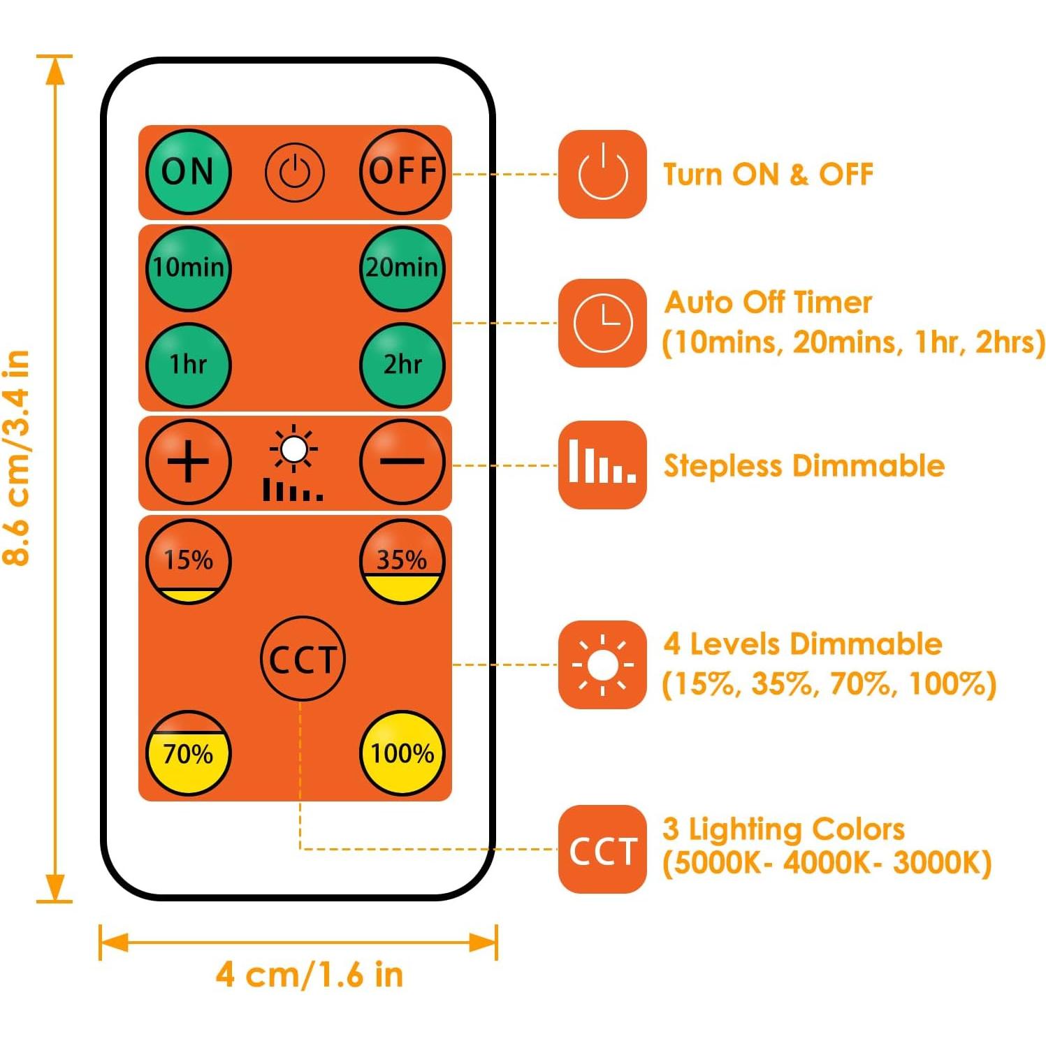 Luz de Lectura Montada en Pared LED ENUOTEK 5W 500Lm Control Remoto
