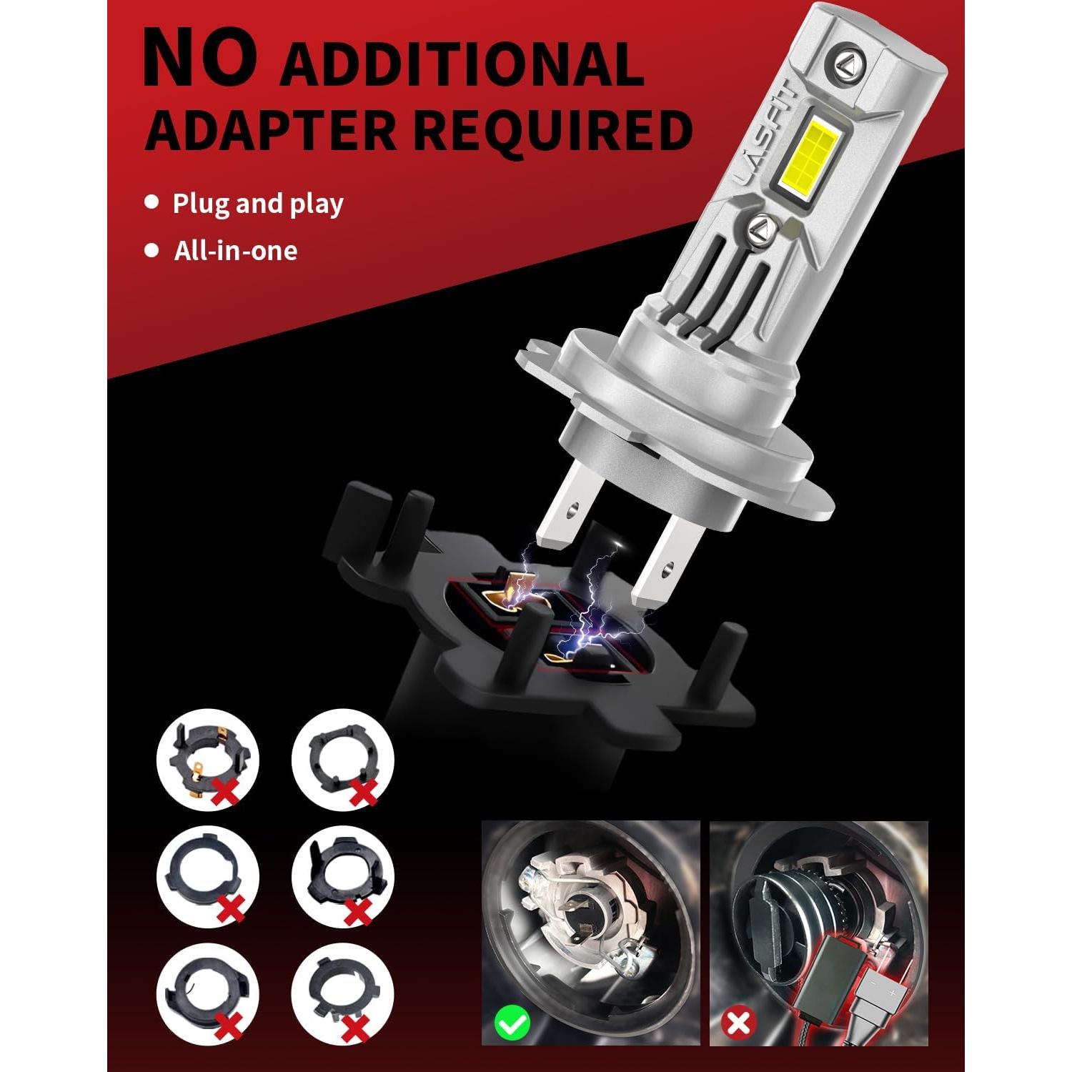 Bombillas H7 LASFIT BEAM YX 6000K Luz Fría 2 Piezas