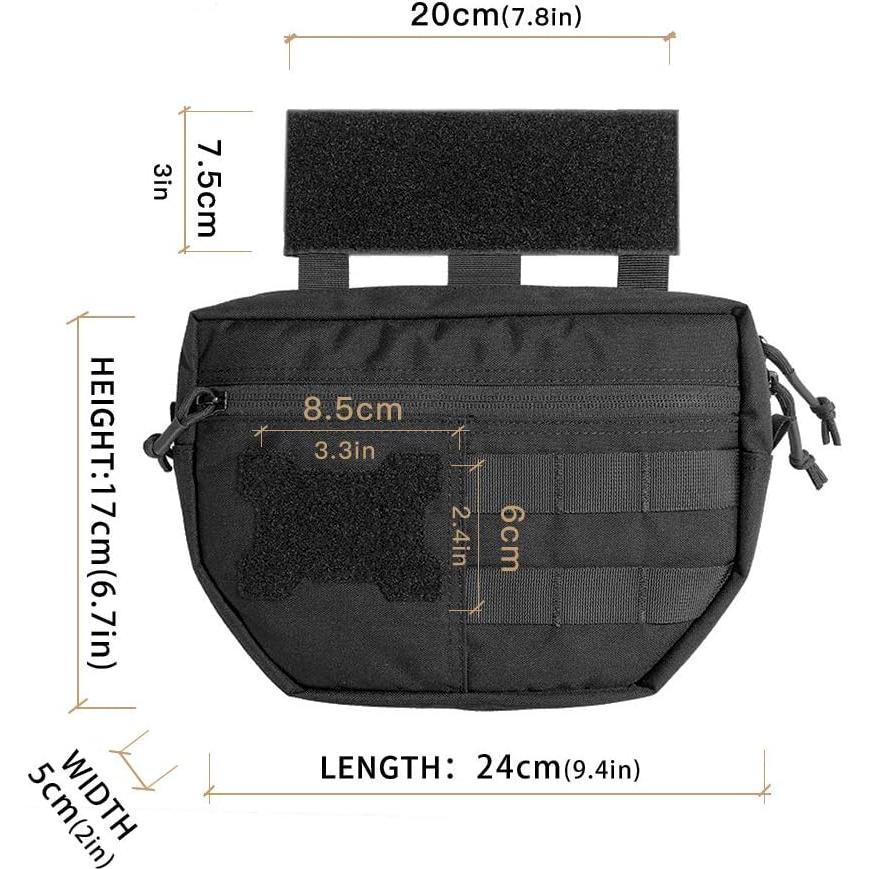 Bolsa Táctica de Caída EXCELENTE ELITE SPANKER Molle Negra