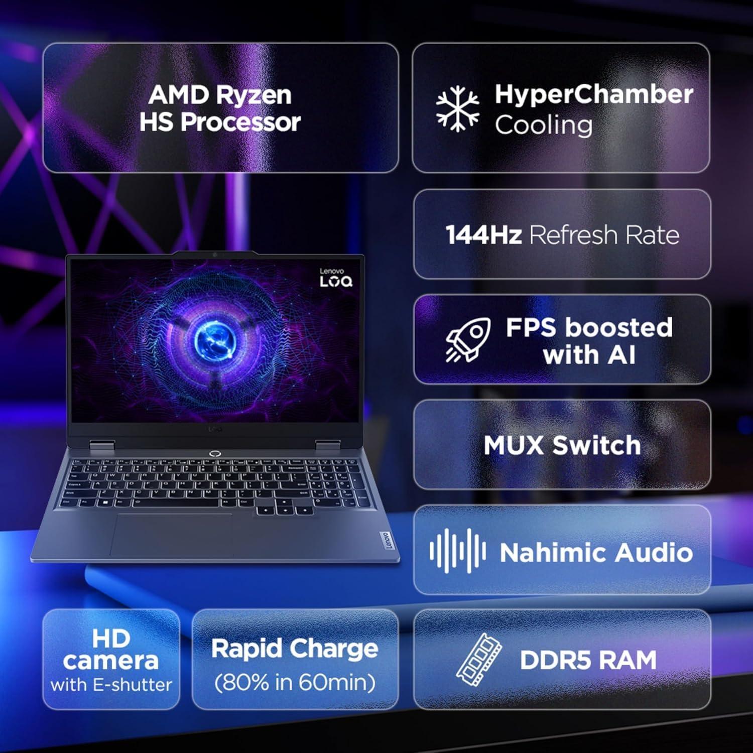 Laptop Gaming Lenovo LOQ 15 Ryzen 7 16GB RAM 1TB SSD RTX 4060