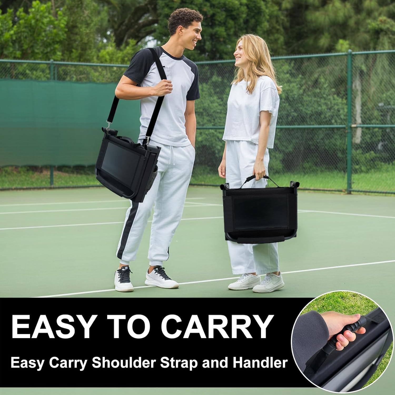 Silla Plegable de Estadio Siuzon con Respaldo y Cojín Negro