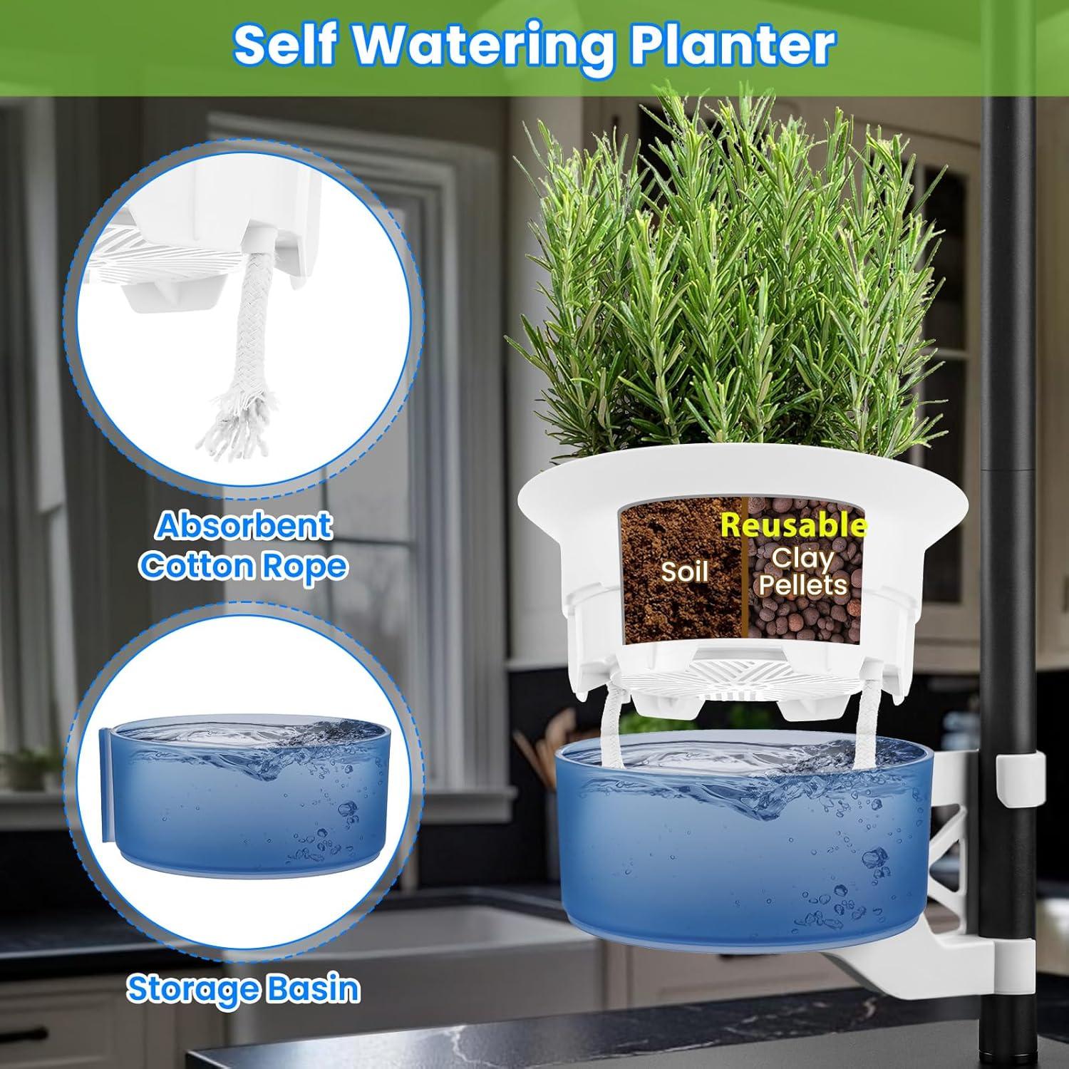 Kit de Cultivo Hidropónico Interior con Luz LED Ajustable 100cm