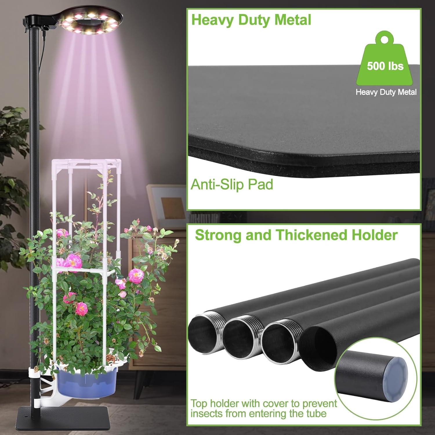 Kit de Cultivo Hidropónico Interior con Luz LED Ajustable 100cm
