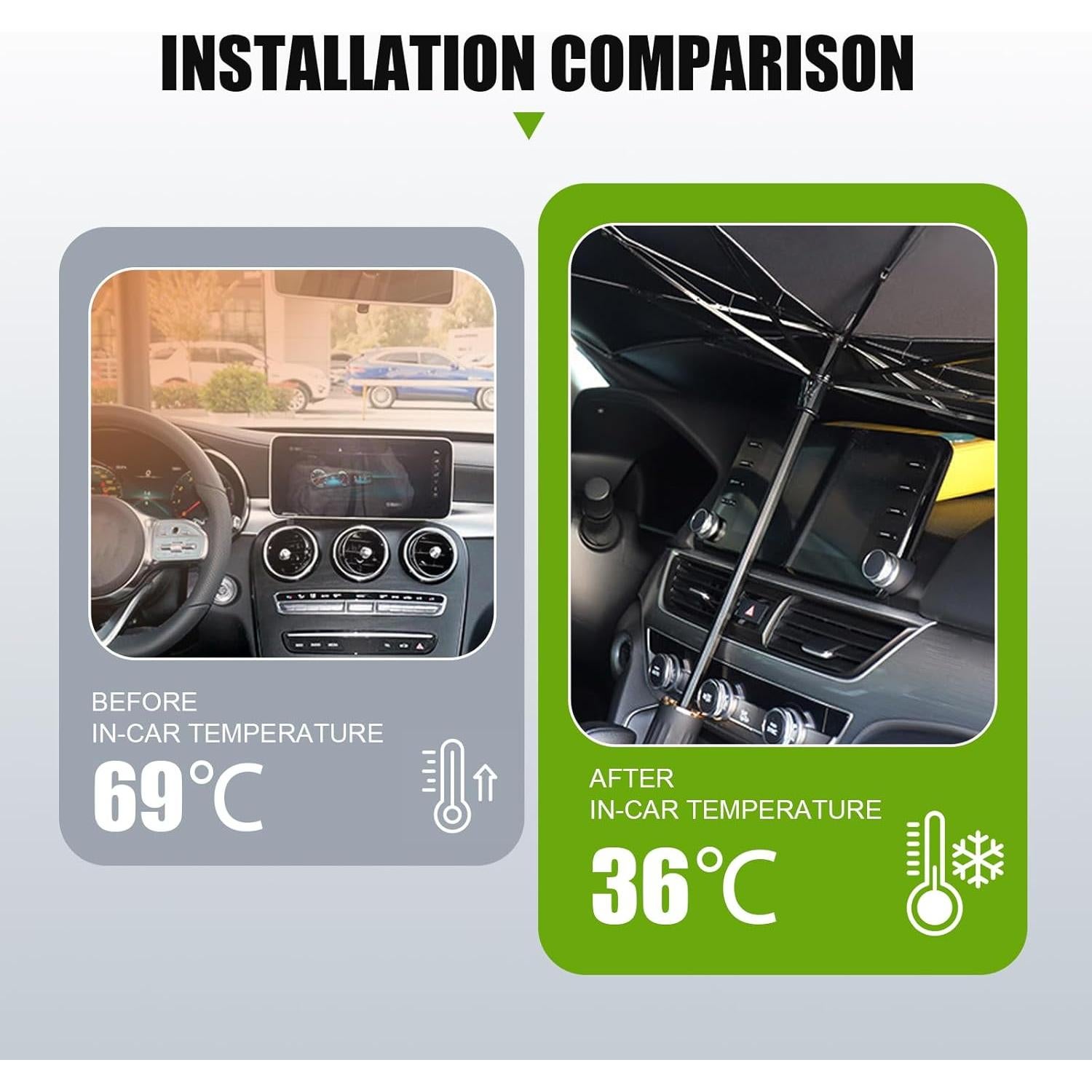 Sombrilla para Parabrisas Zikefest ZIK2FT Plegable UV 0.25m