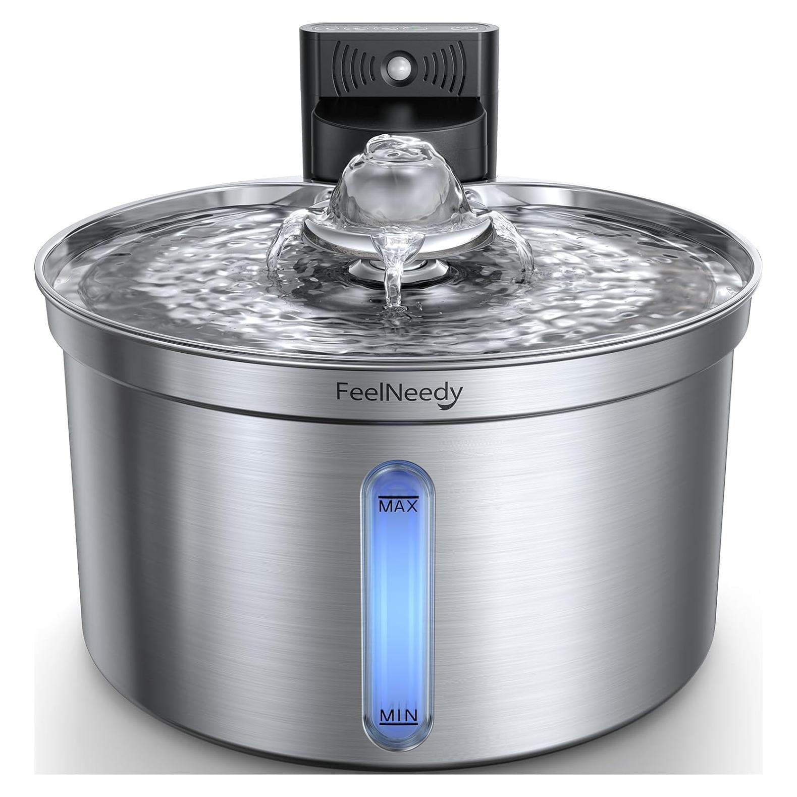 Fuente de Agua Inalámbrica Acero Inoxidable 3.5L FEELNEEDY