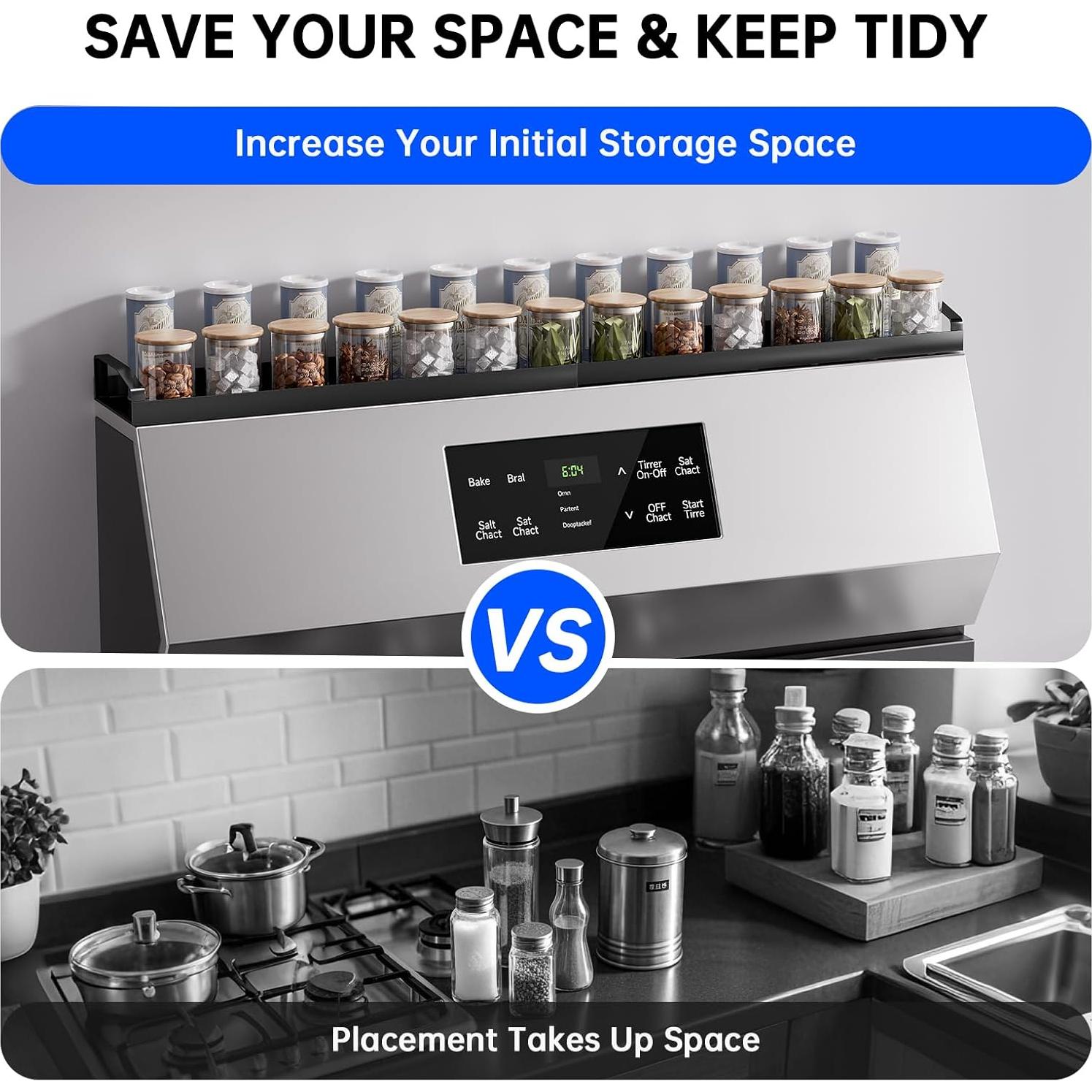 Estante Magnético Expandible para Especias WOCHUANGSI Negro