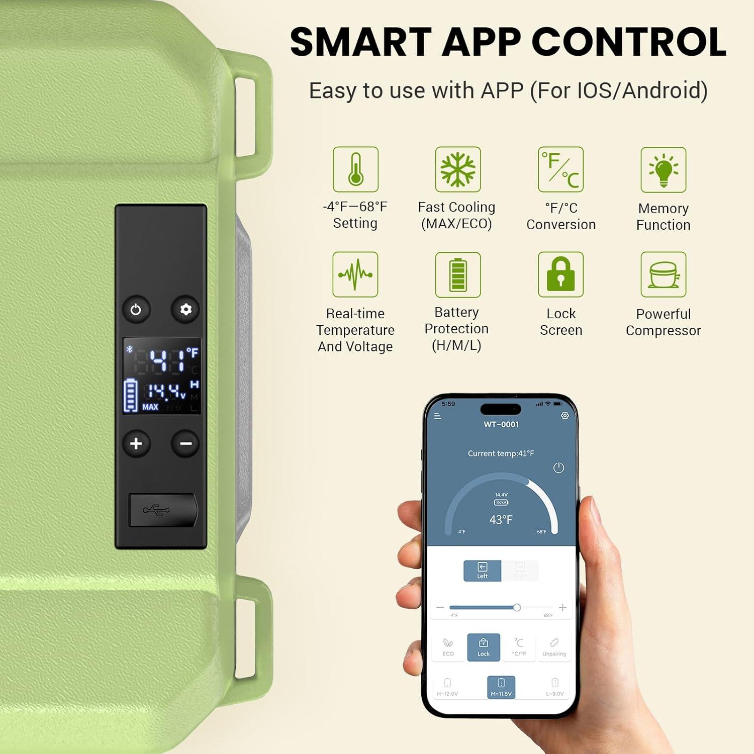 Refrigerador Portátil de Coche Pitycbo 19 Qt -20°C a 20°C