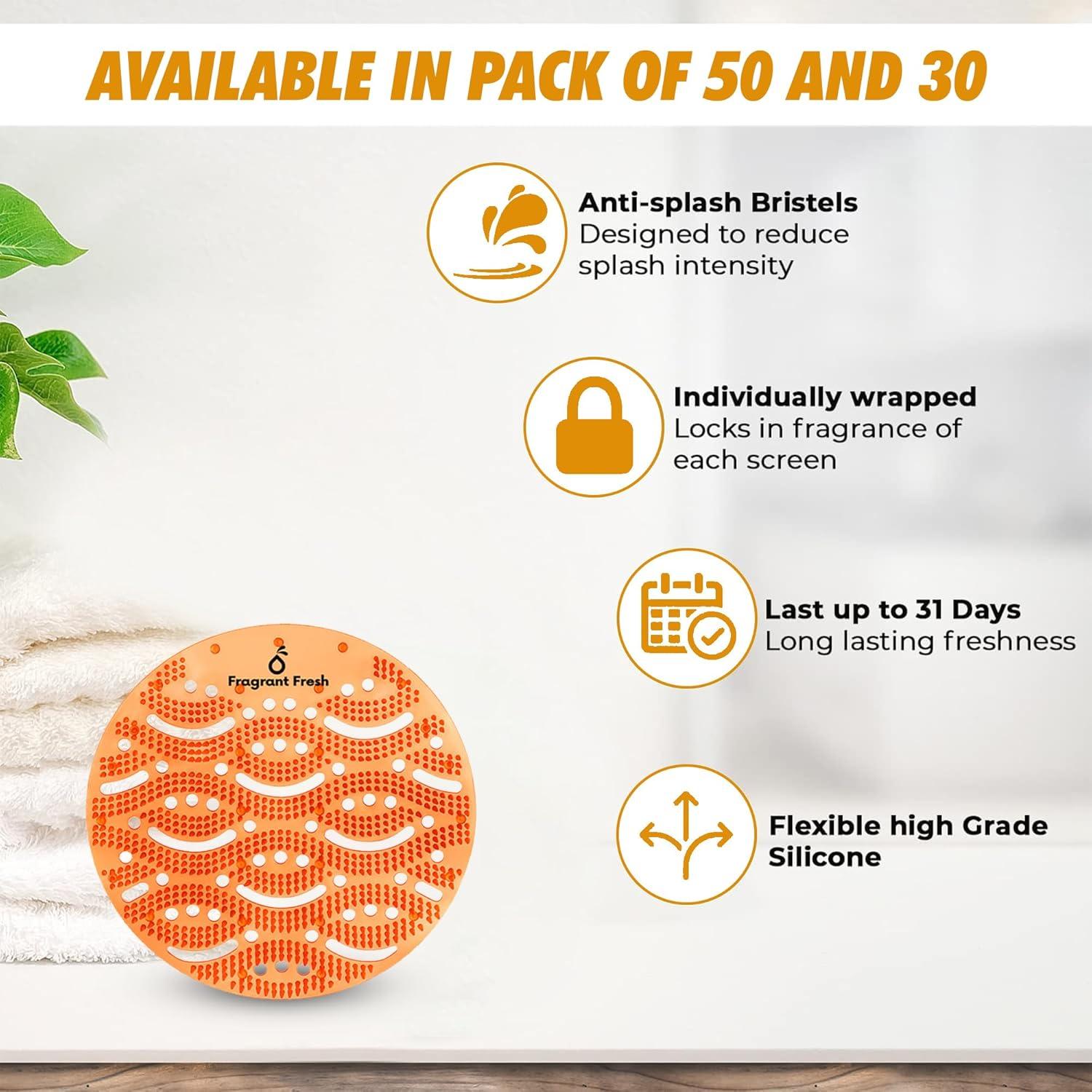 Desodorante de Pantalla de Urinal Fragrant Fresh 30 Unidades Naranja