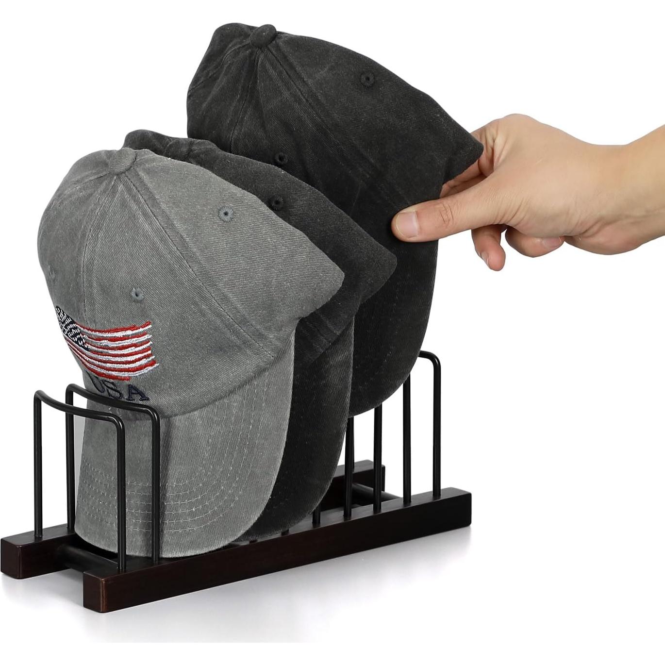 Organizador de Sombreros LOVSTORAGE para 10 Gorras - Gris